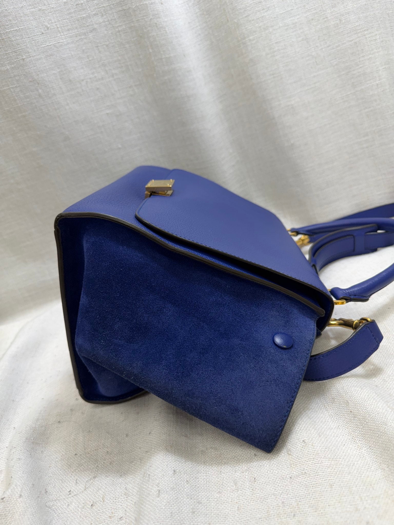 Celine Blue Leather Trapeze Bag