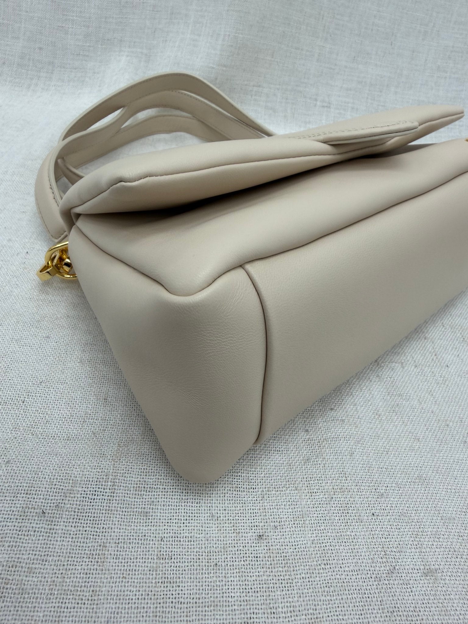 LIKE NEW - Jacquemes Beige Leather Le Bambimou 2Way Bag