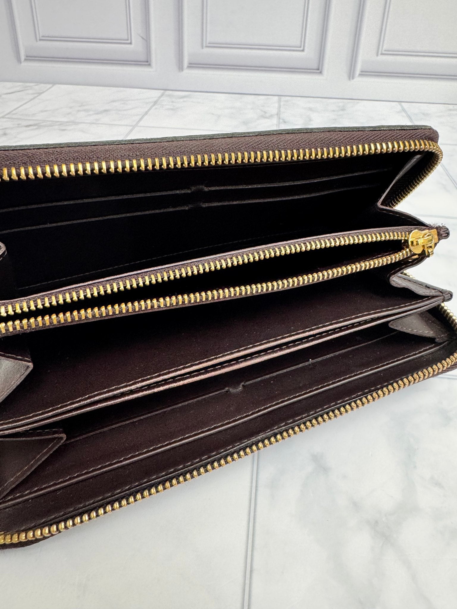 Louis Vuitton Burgundy Vernis Long Zippy Wallet