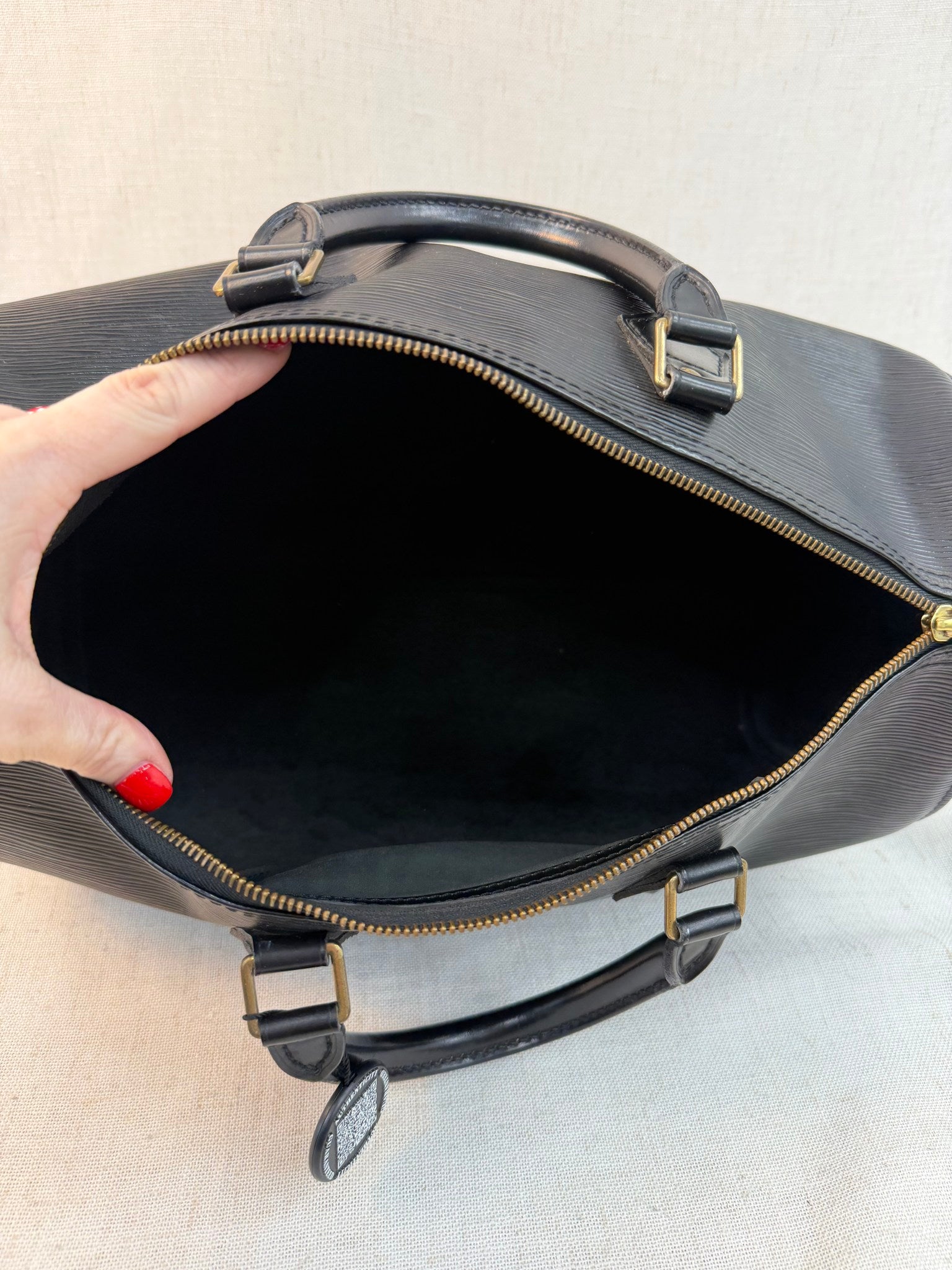 Louis Vuitton Black Epi Leather Speedy 35 Vintage Bag