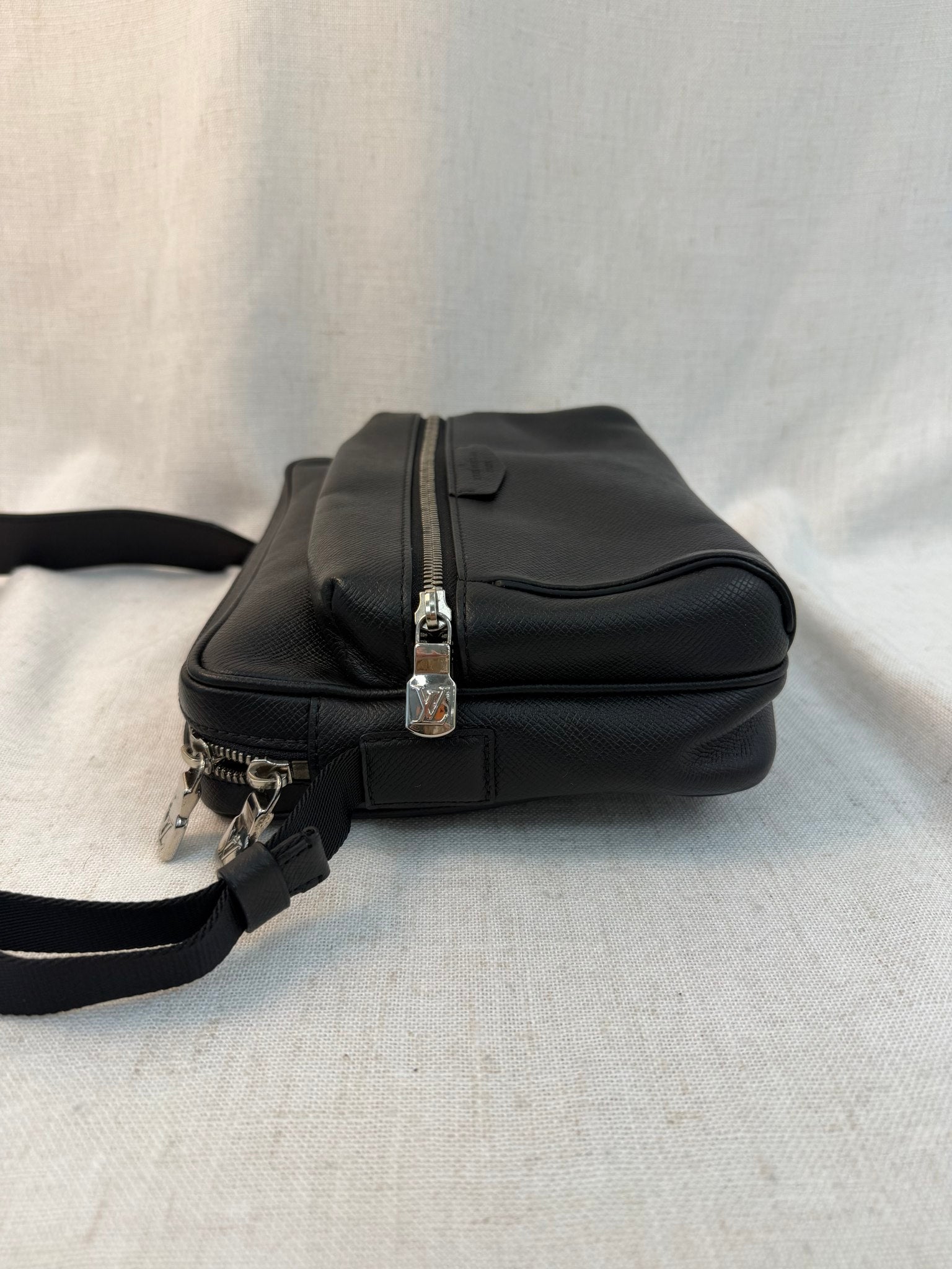 Louis Vuitton Black Leather Outdoor Messenger Bag