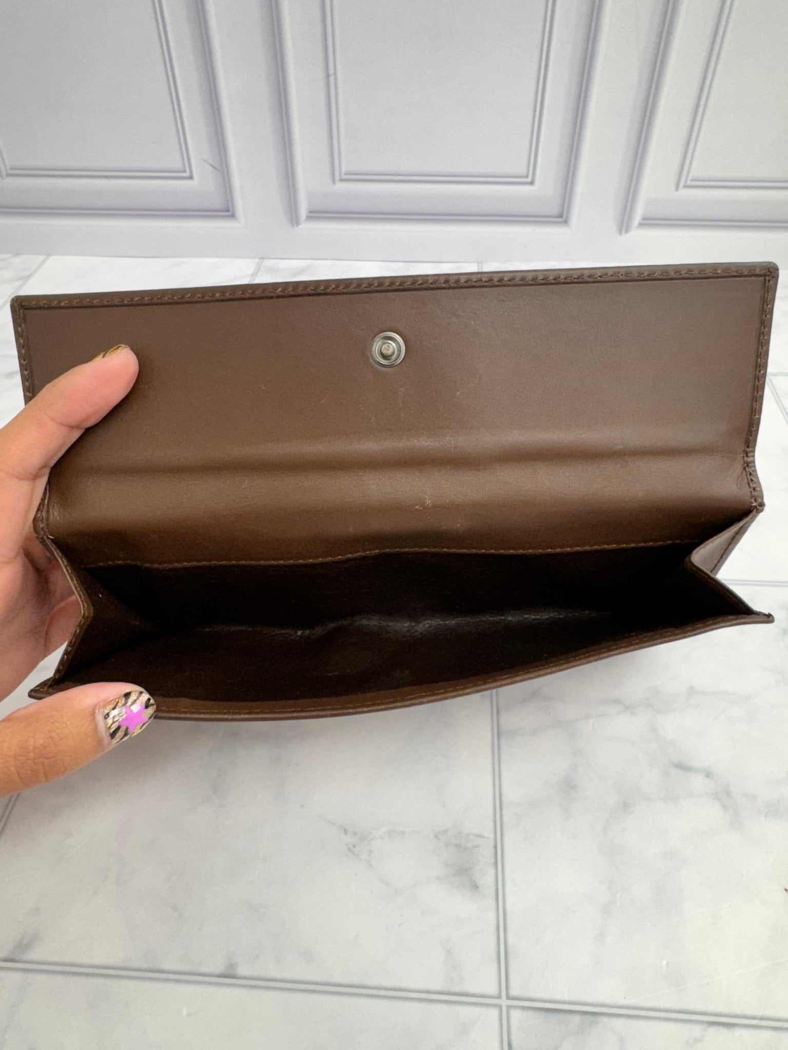 Gucci Brown GG Monogram Canvas Long Wallet