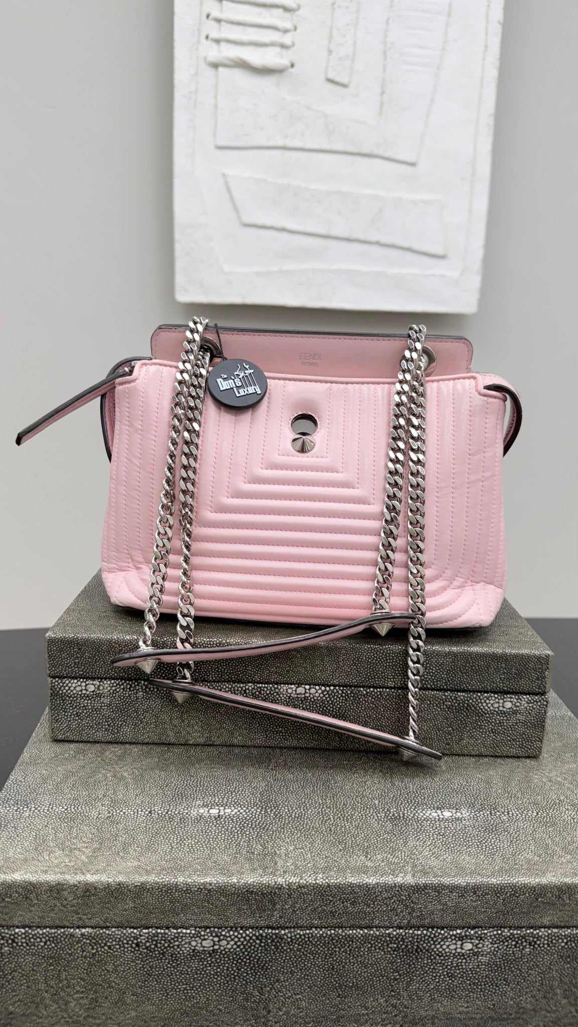 Fendi Pink Quilted Leather Small Dotcom Click Shoulder Bag