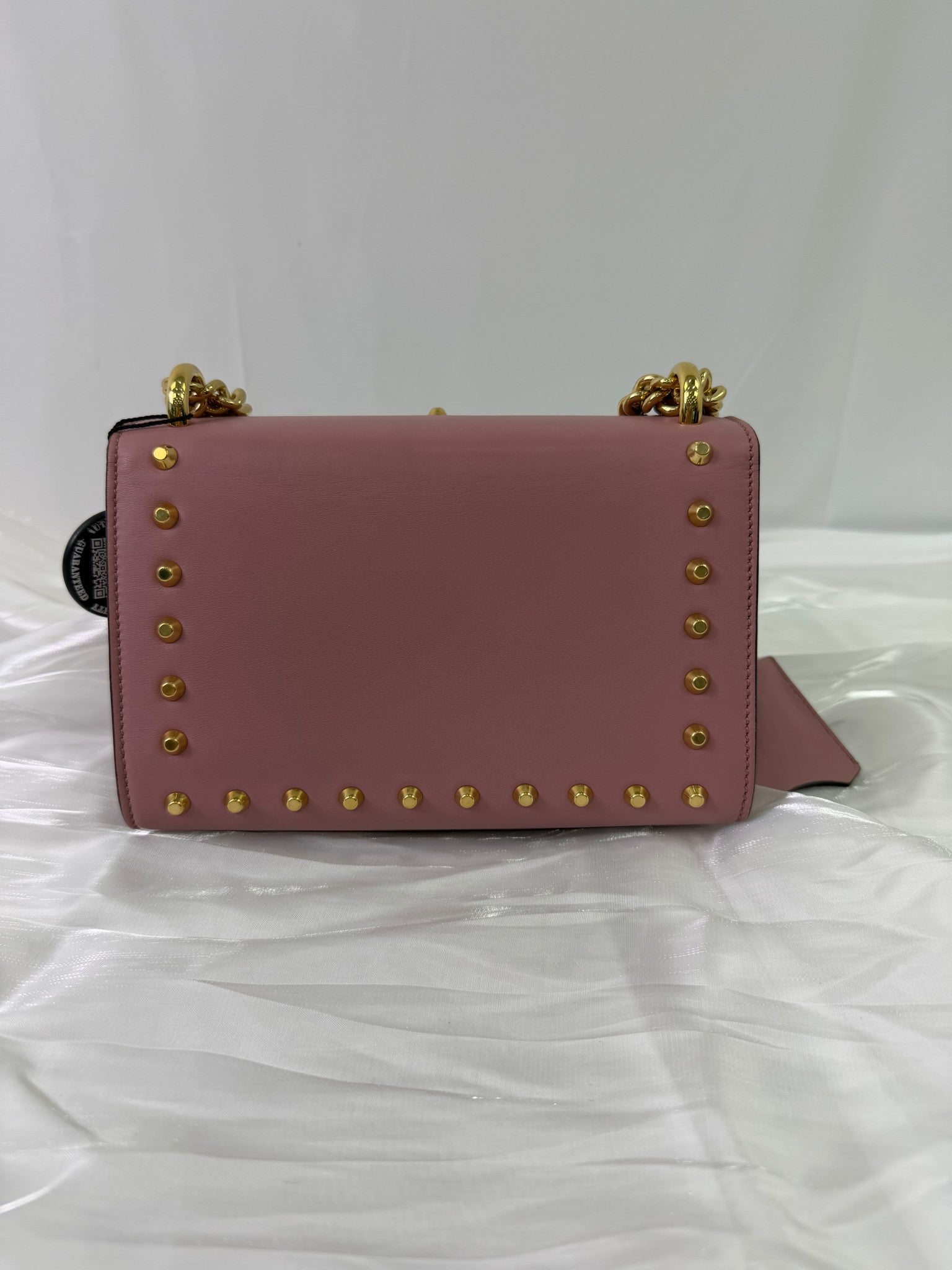 Gucci Pink Leather Studded Padlock Shoulder Bag