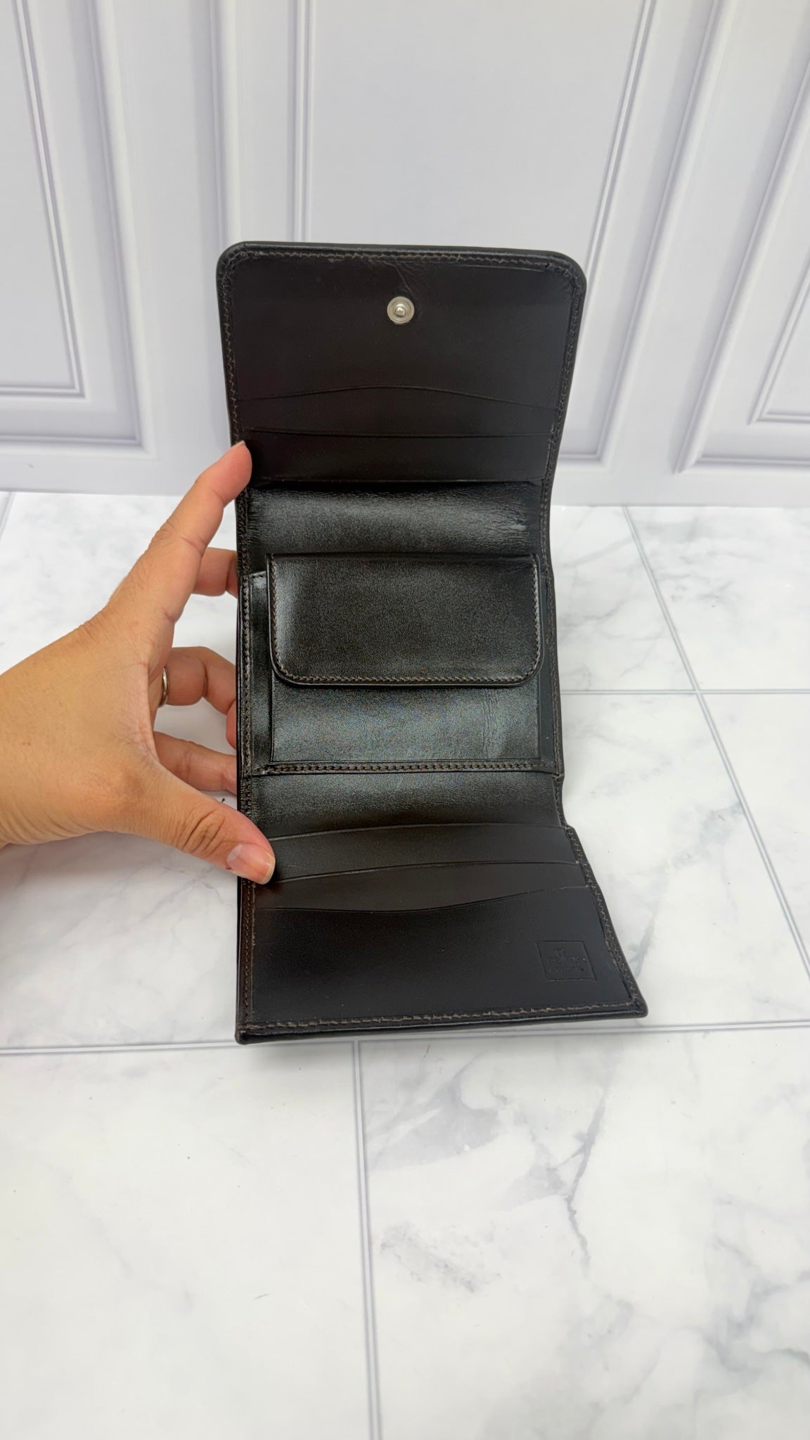 LIKE NEW - Fendi Brown Zucca Canvas Trifold Wallet