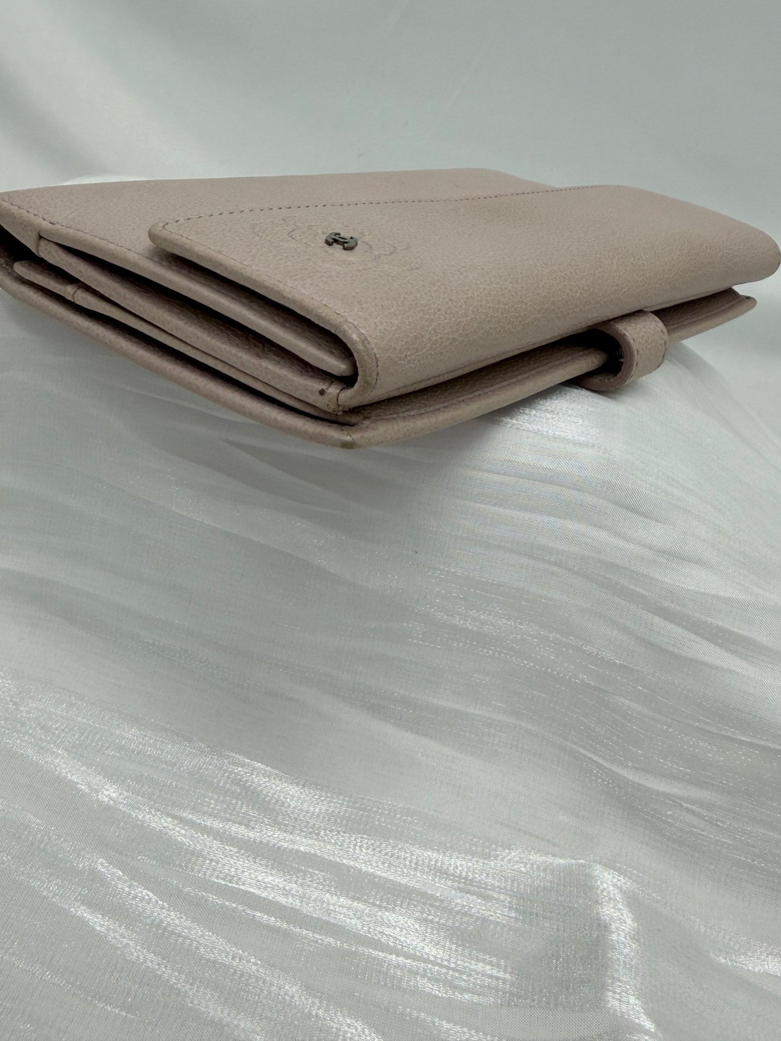 Chanel Pink Lambskin Camellia Long Wallet