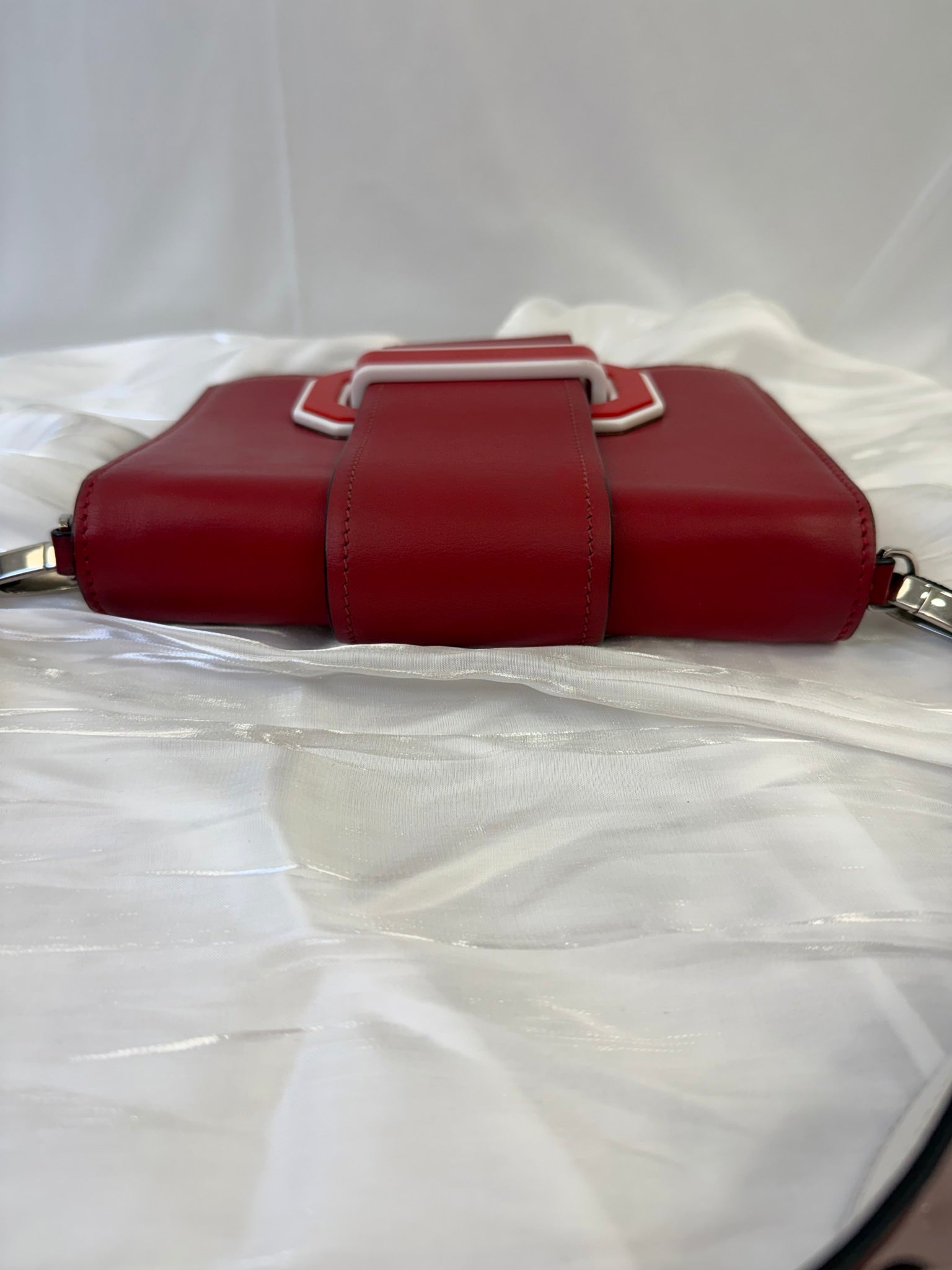 Prada Red Leather Plex Ribbon Bag