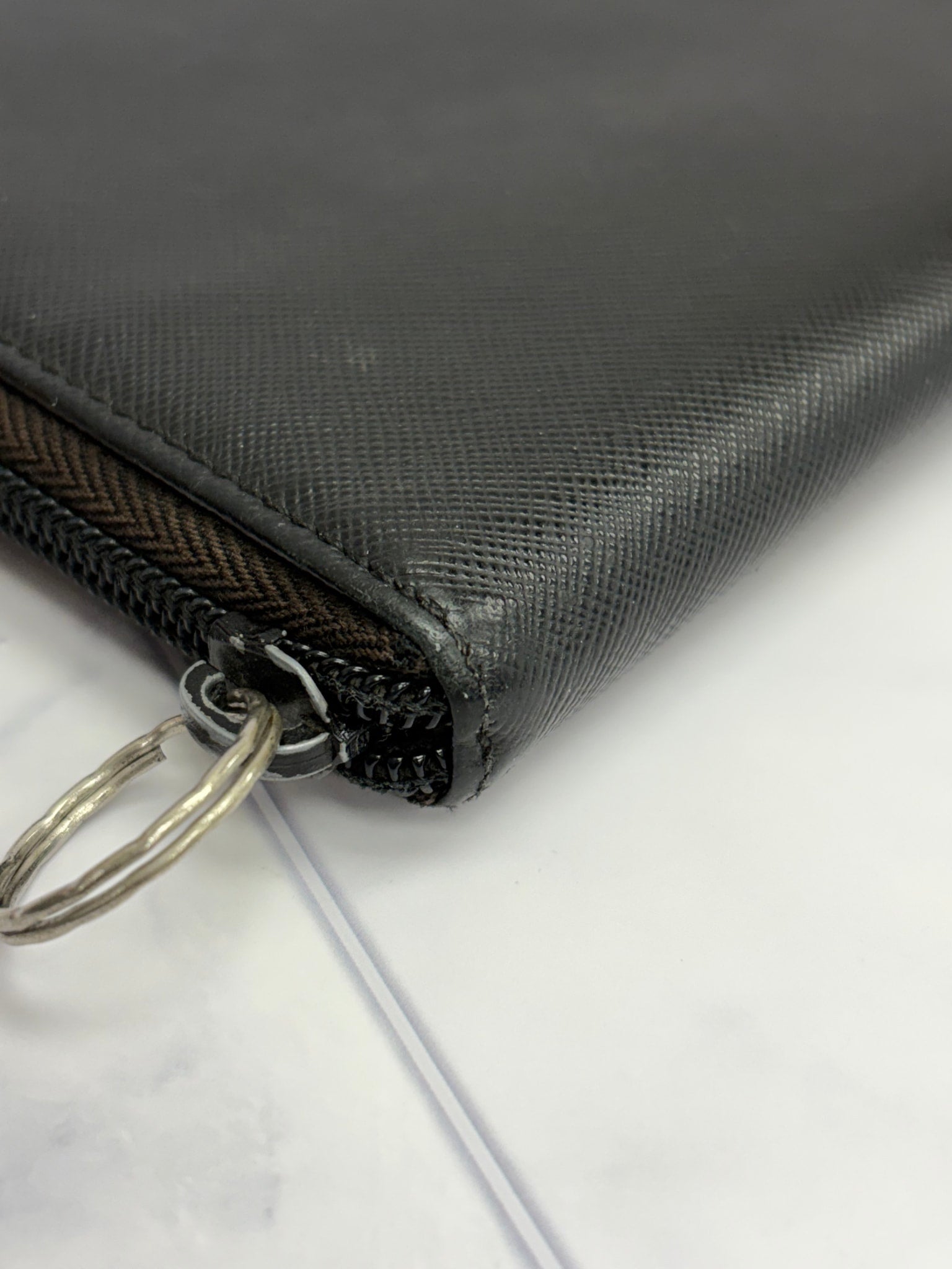 Prada Black Saffiano Leather Travel Wallet