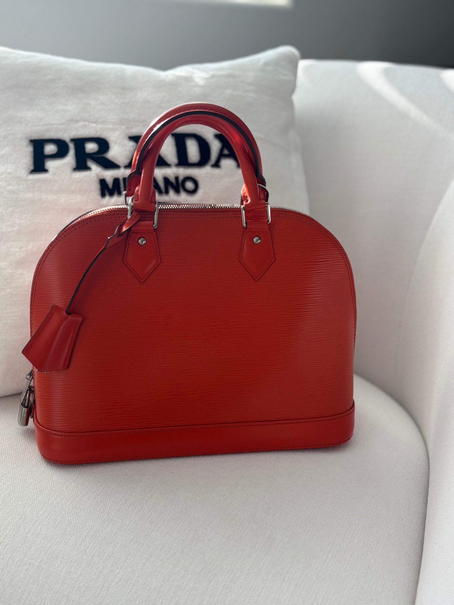 Louis Vuitton Orange Epi Leather Alma PM