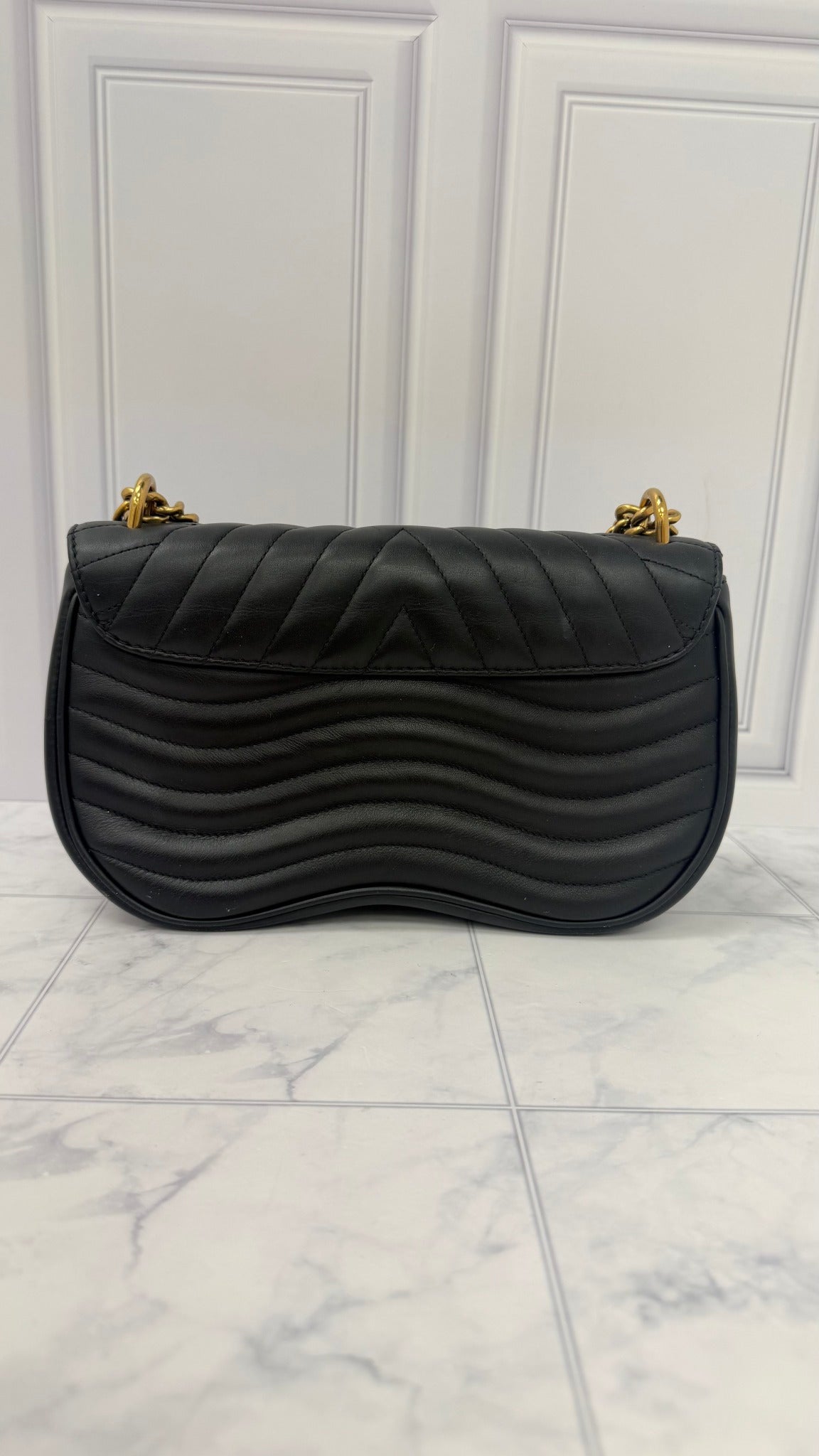 Louis Vuitton Black Quilted Leather New Wave Chain Shoulder Bag