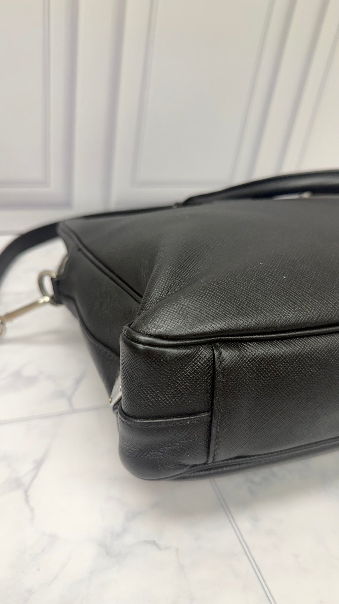 Prada Black Saffiano Leather Briefcase