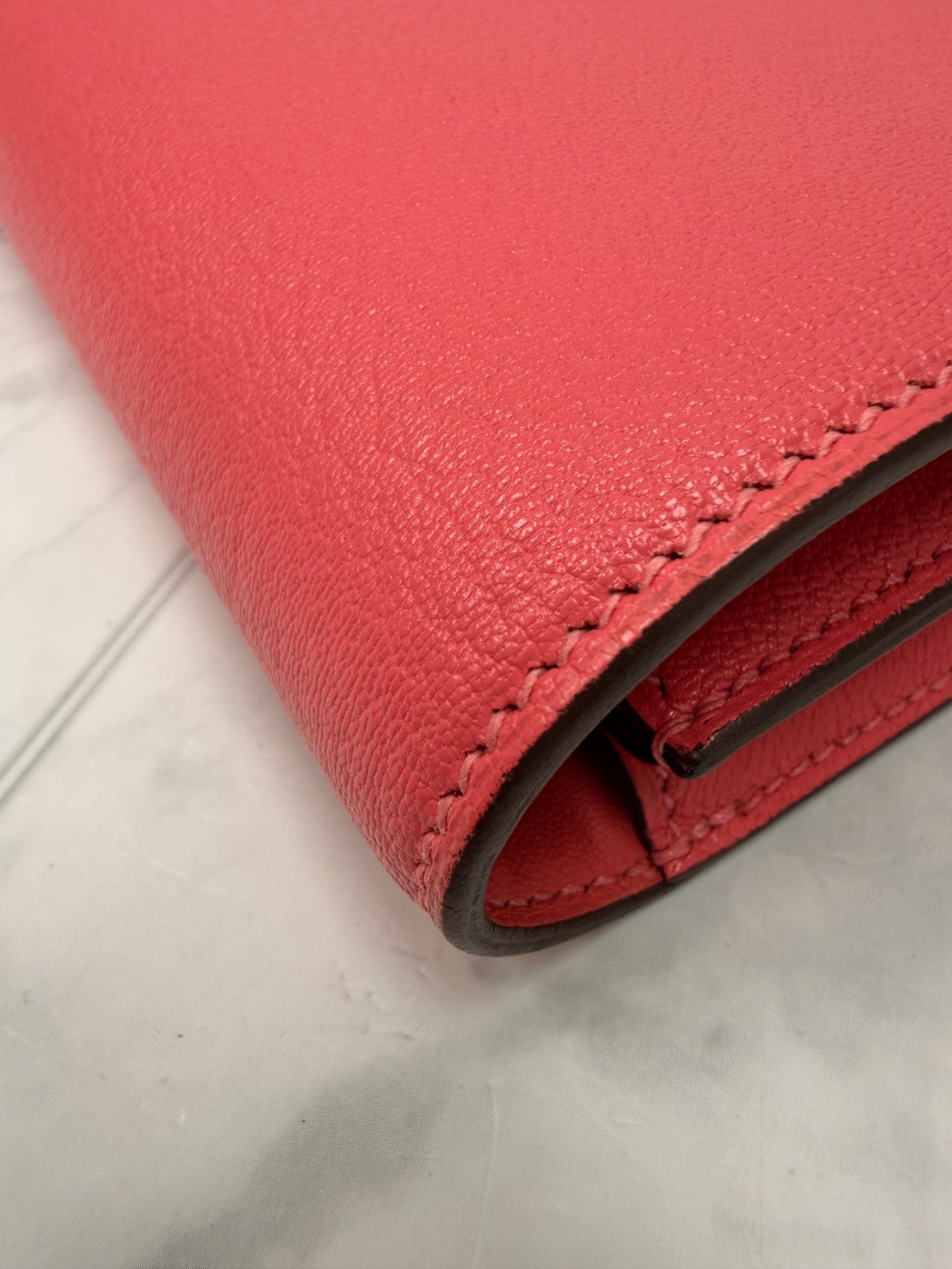 Hermes Pink Chevre Mysore Verrou Clutch