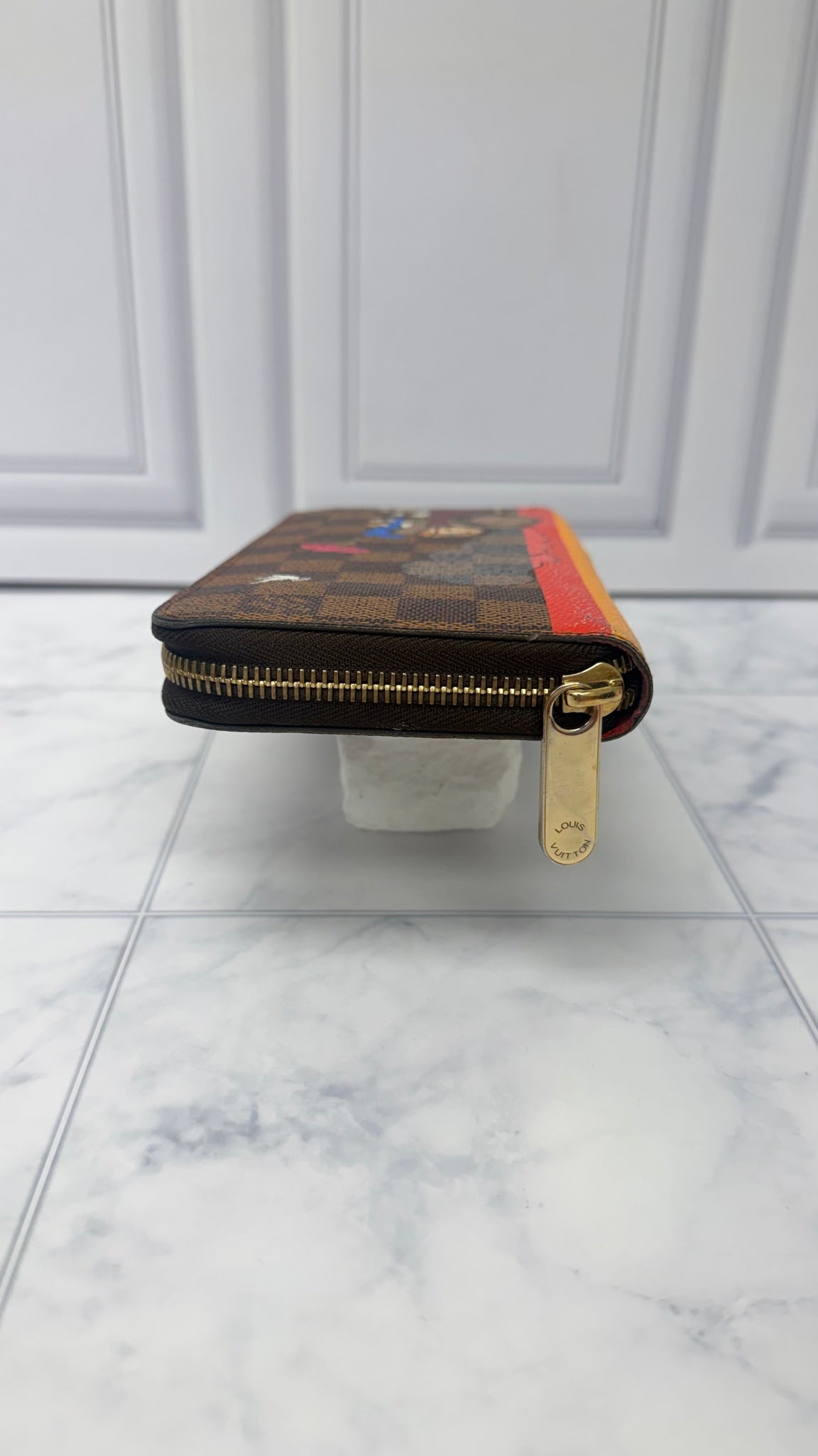 Louis Vuitton Damier Ebene Evasion Car Animation Zippy Wallet