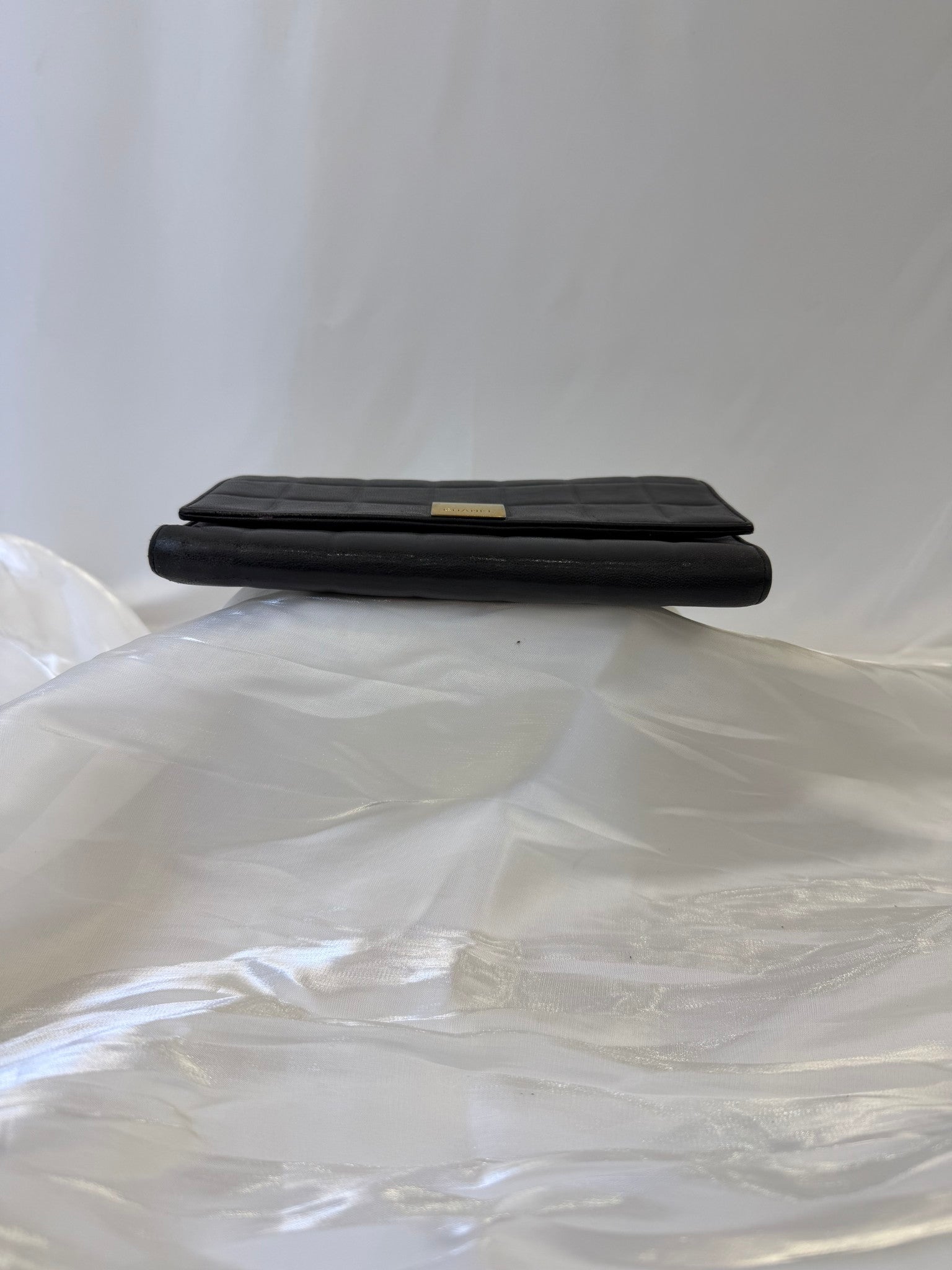 Chanel Black Lambskin Chocolate Bar Wallet