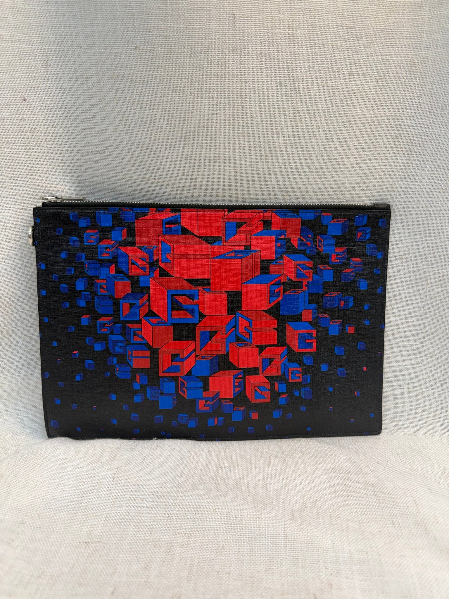 Gucci Black Coated Canvas GG Supreme Space Macro Pouch