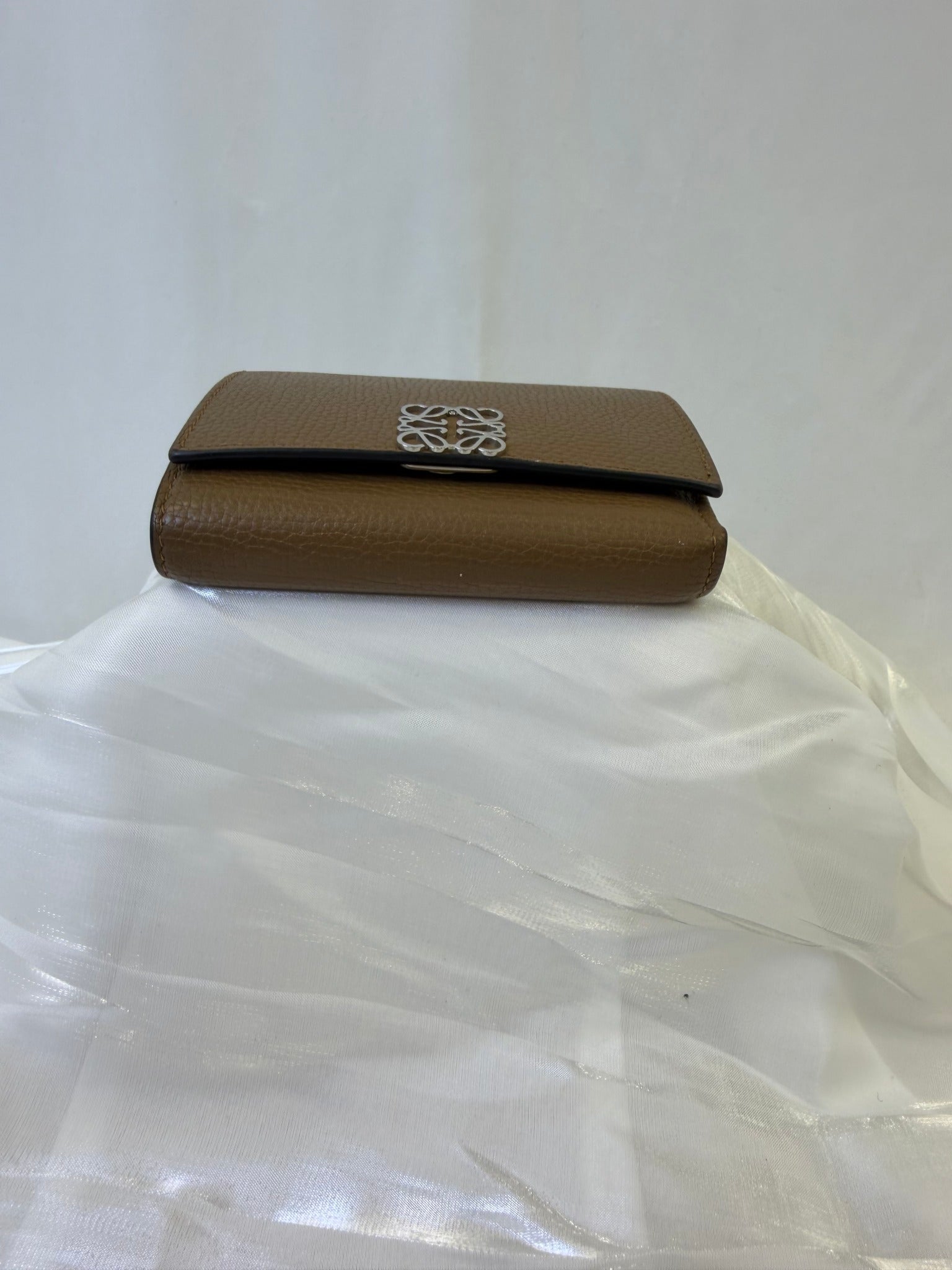 Loewe Brown Leather Anagram Trifold Wallet