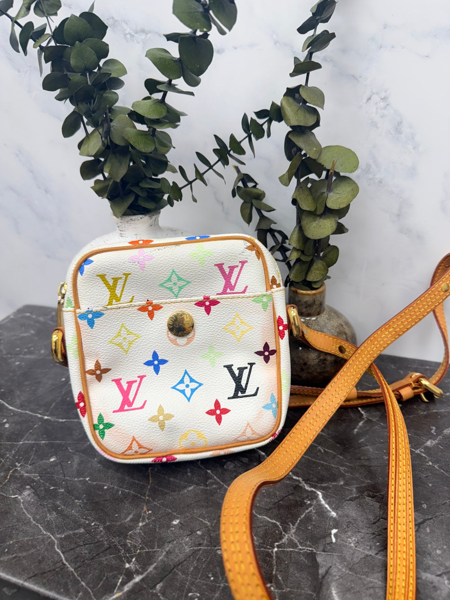 Louis Vuitton White Multicolor Monogram Rift Crossbody Bag