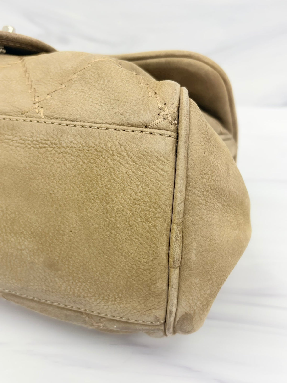Chanel Taupe Suede Ultimate Stitch Flap Bag