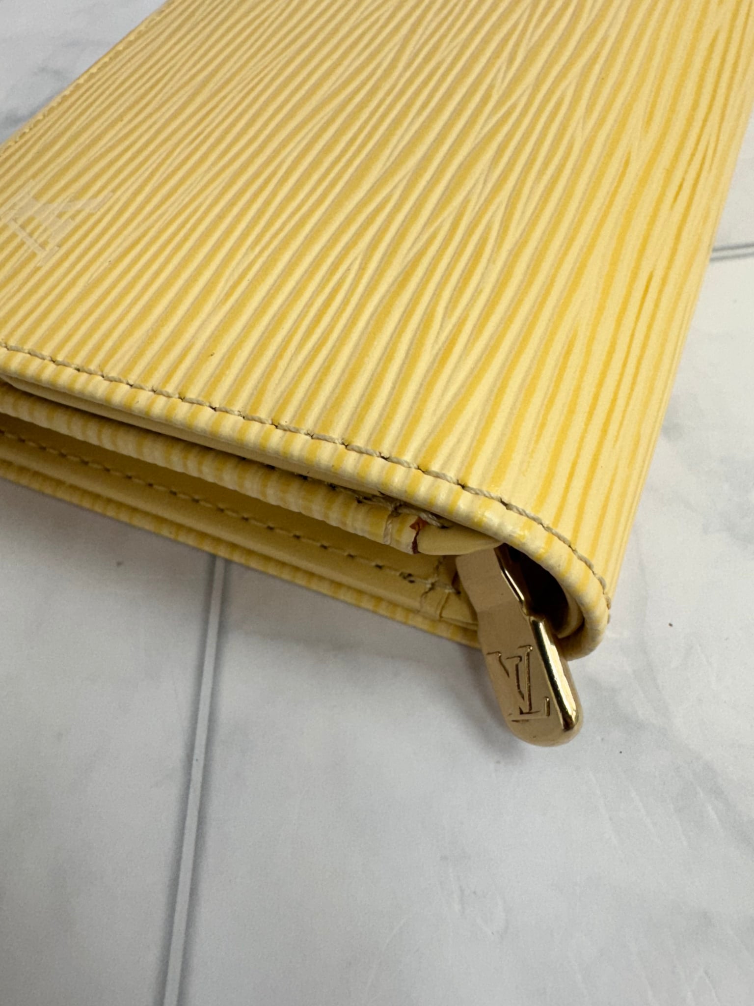Louis Vuitton Yellow Epi Leather Flap Compact Wallet