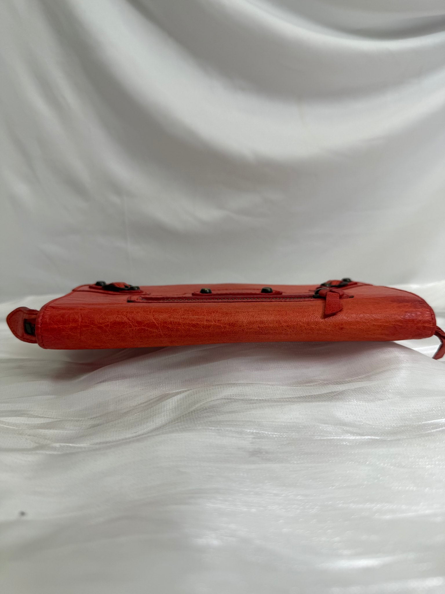 Balenciaga Red Leather Agneau Continental Wallet