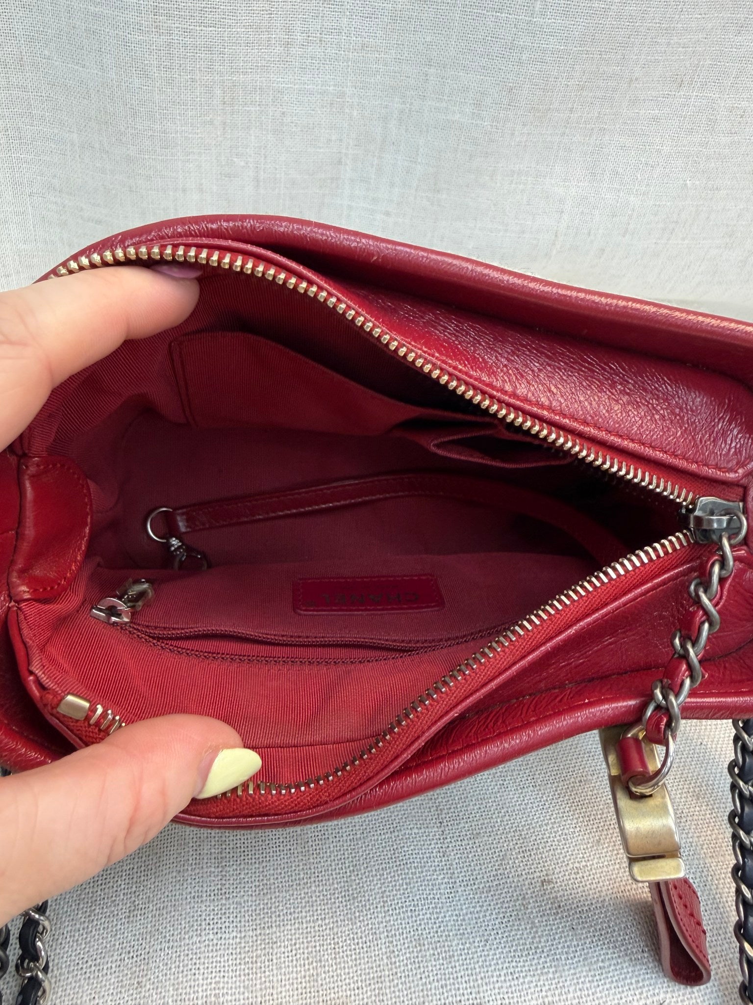 Chanel Grey Wool Gabrielle Small Hobo Bag