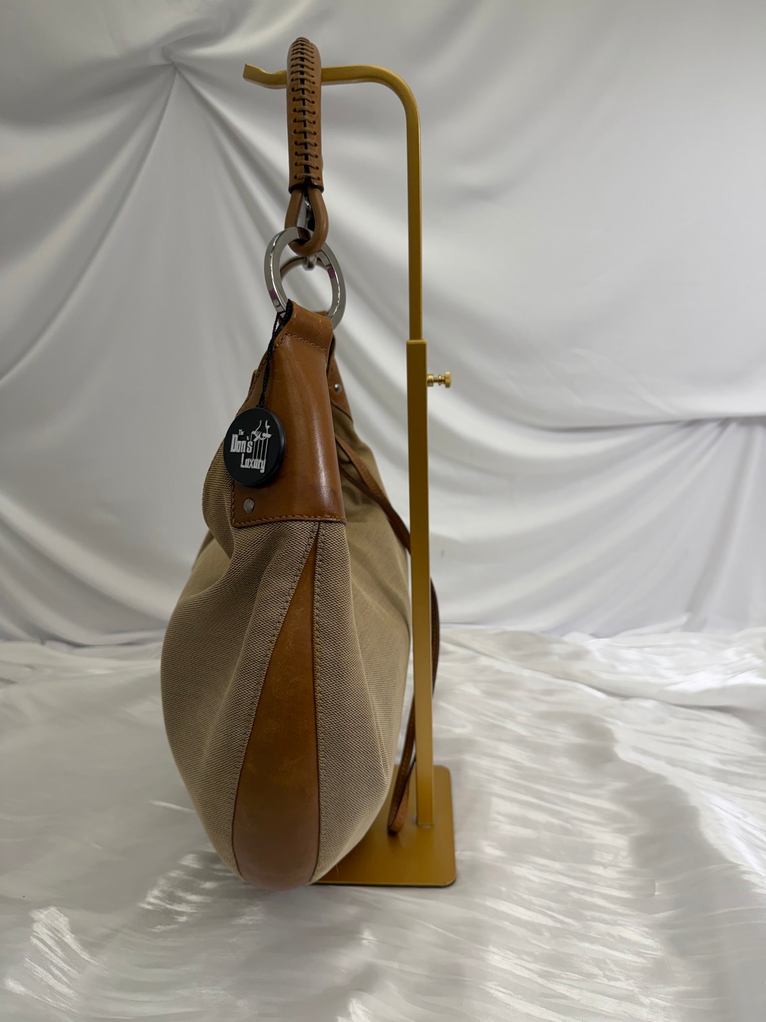 Gucci Tan Canvas Hobo Shoulder Bag