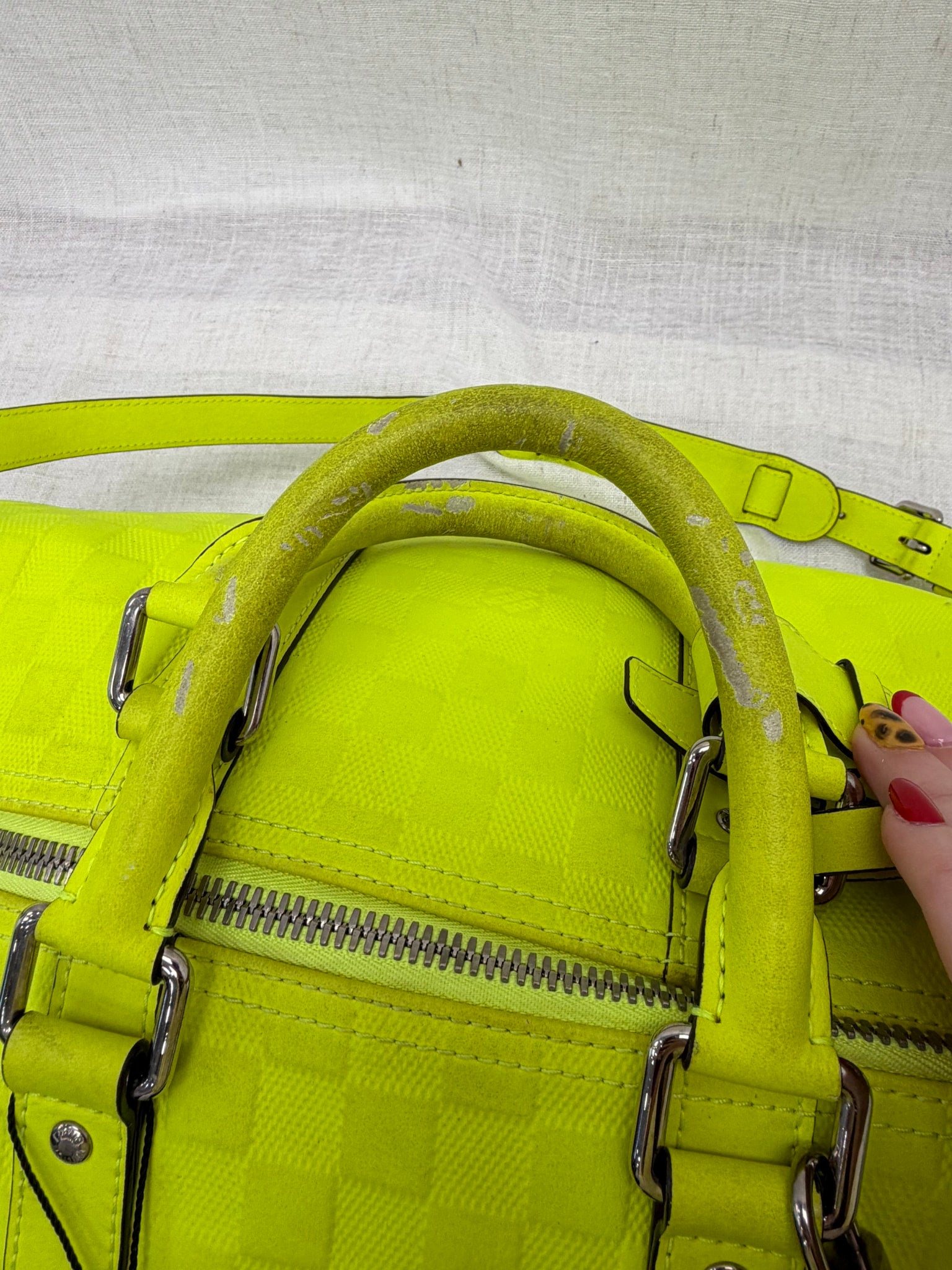 Louis Vuitton Yellow Damier Infini Keepall Bandouliere 45 Bag