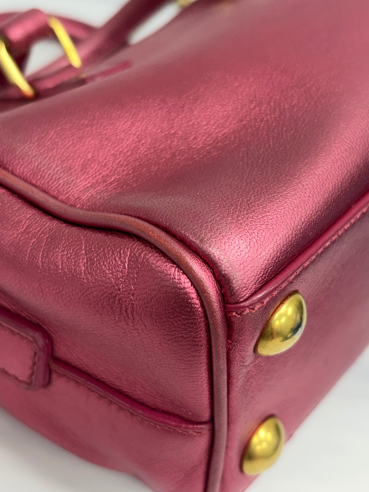 Saint Laurent YSL Metallic Pink Toy Duffle Bag