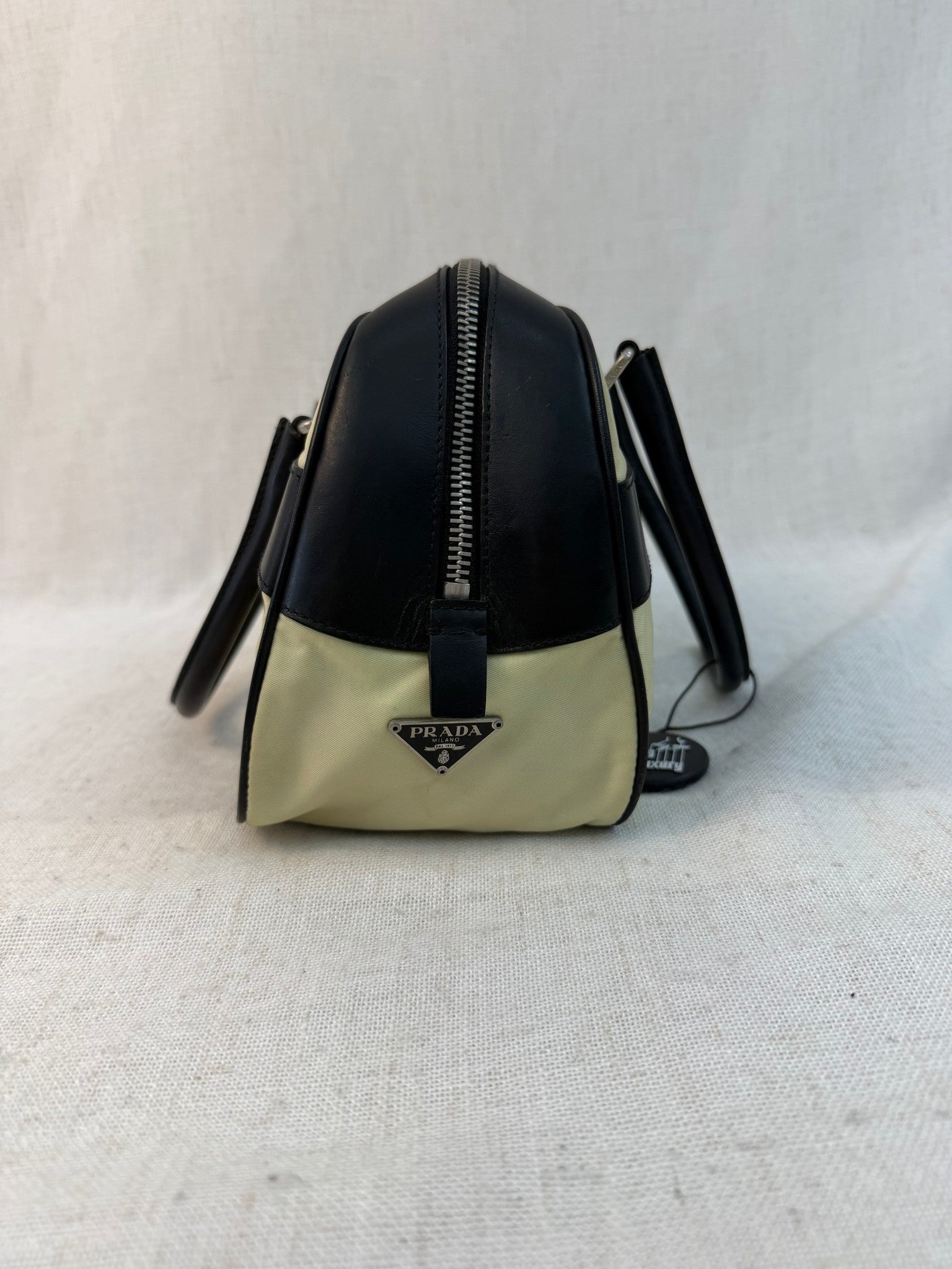 Prada Beige Nylon Small Bowler Bag