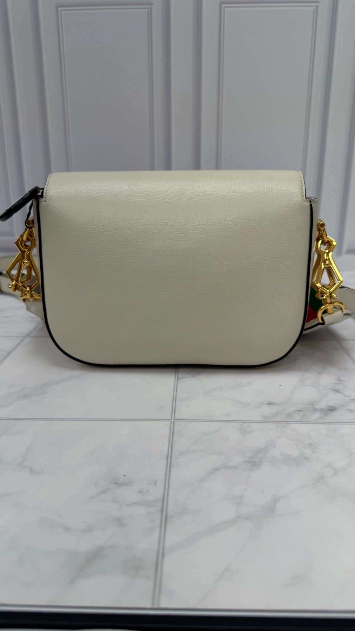 Gucci Ivory Leather 1955 Small Horsebit Crossbody
