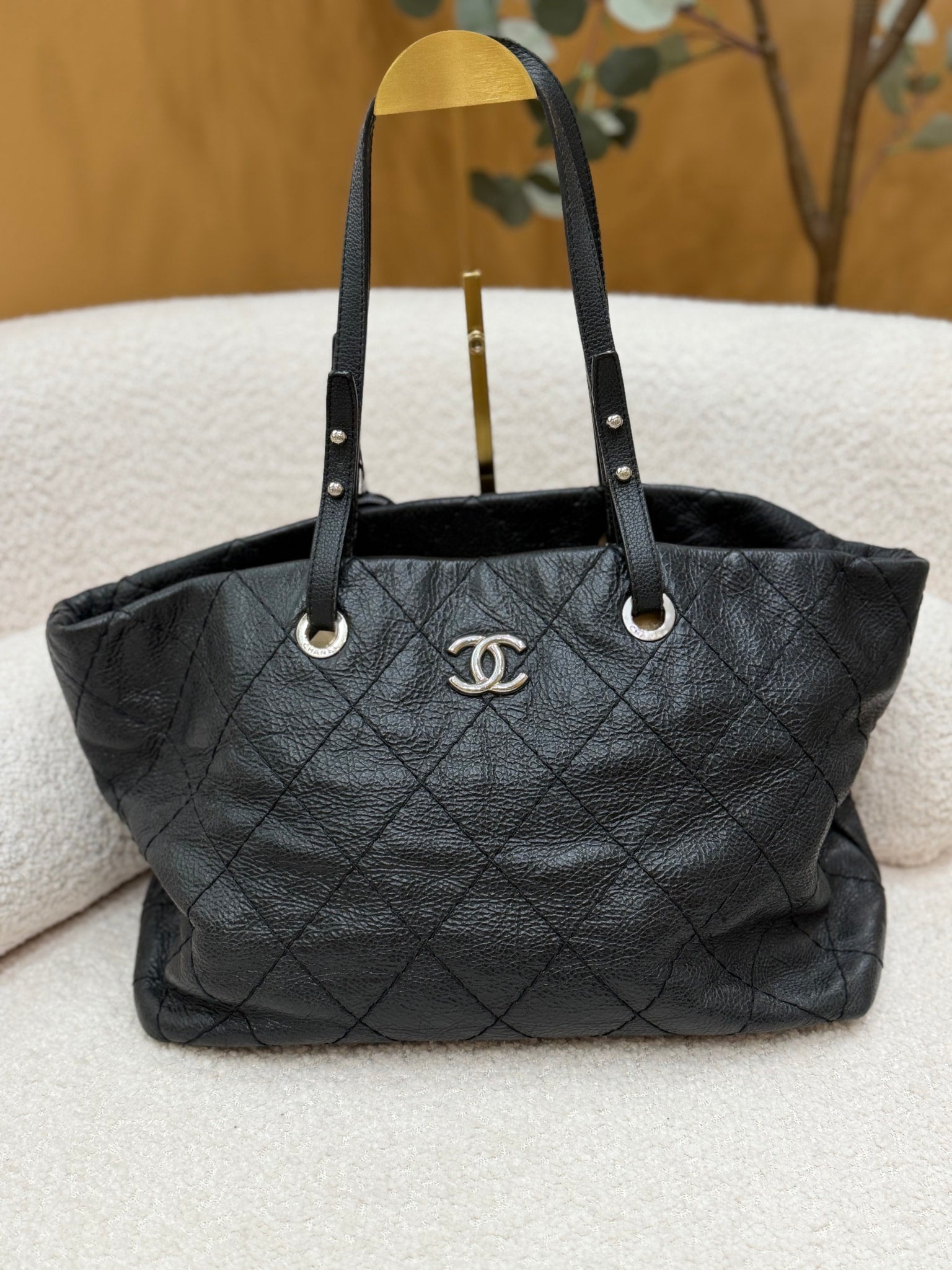 Chanel Black Calfskin On The Road Tote Bag