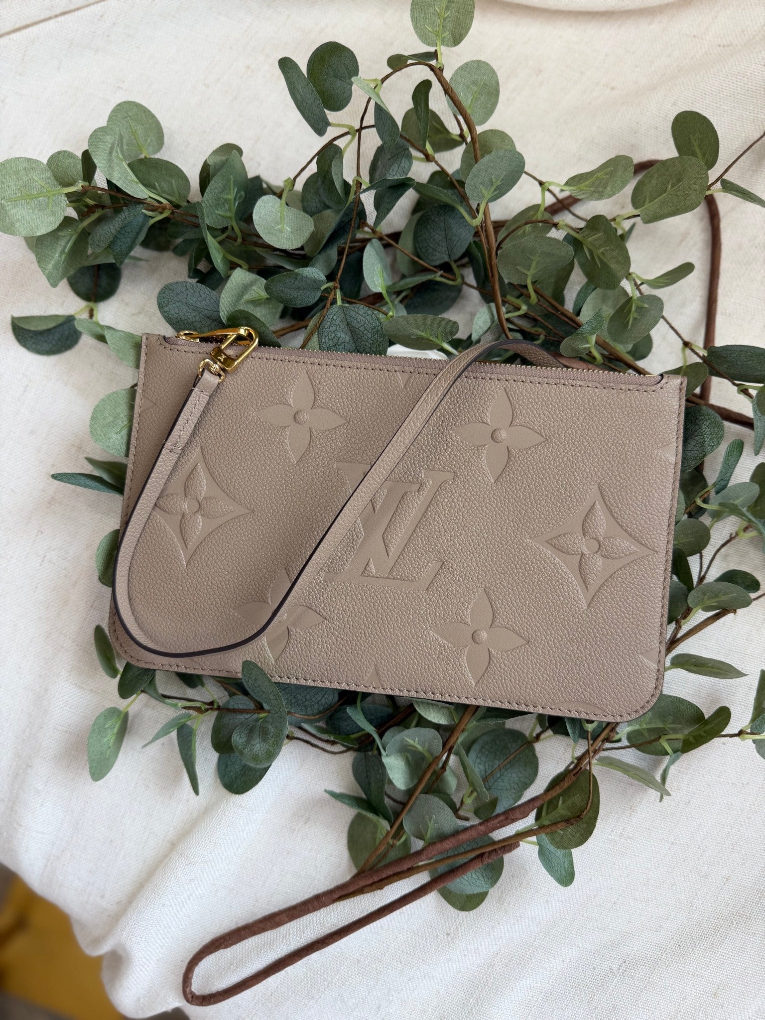Louis Vuitton Turtledove Empreinte Neverfull Pouch