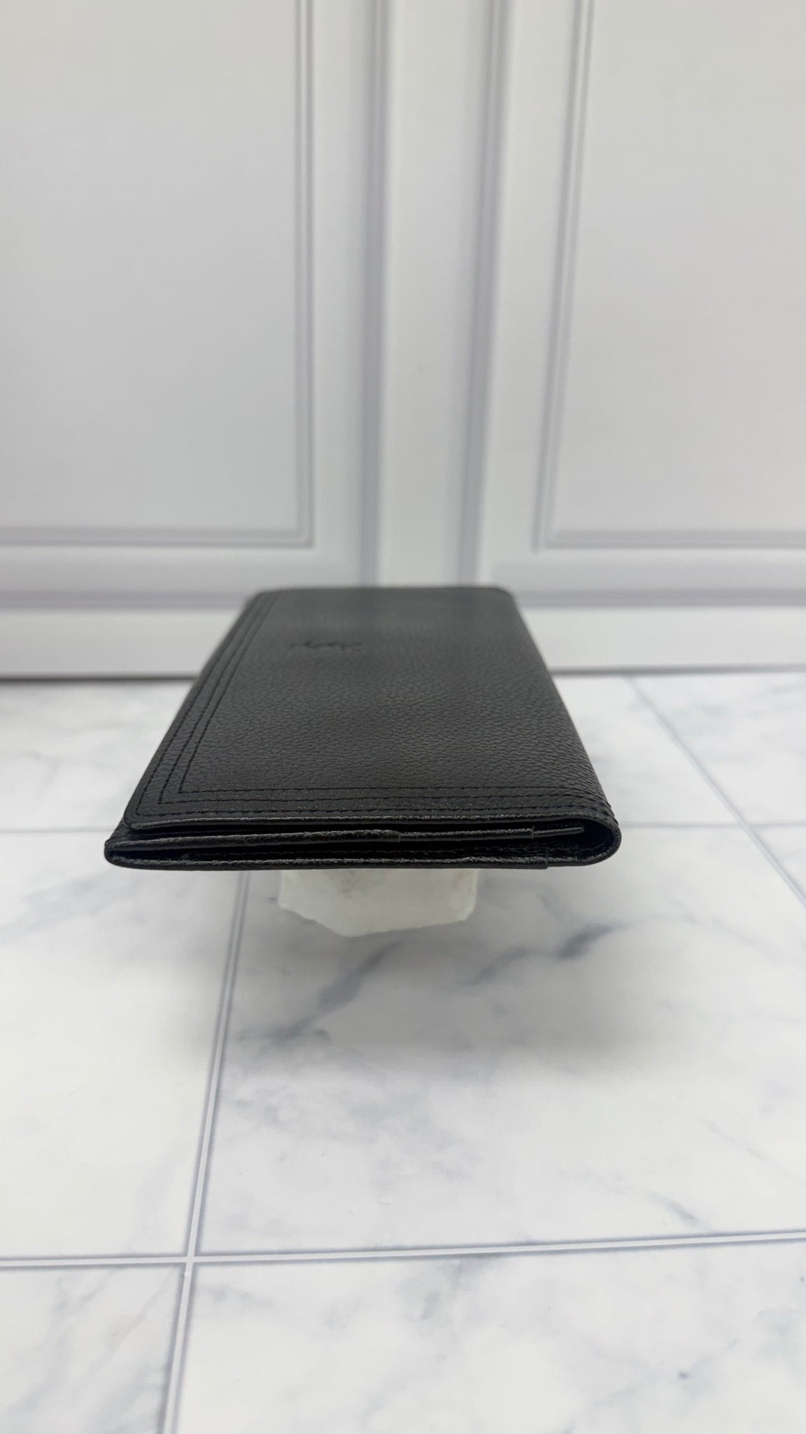 Saint Laurent YSL Black Grained Leather Wallet