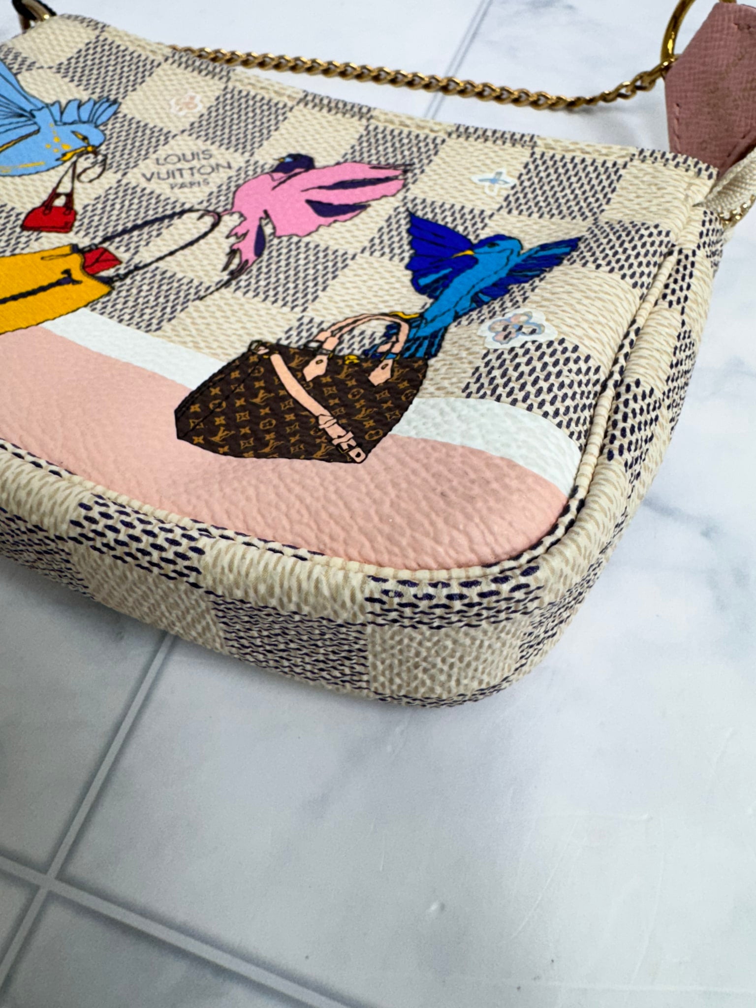 Louis Vuitton Damier Azur Christmas Animation Mini Pochette Accessories