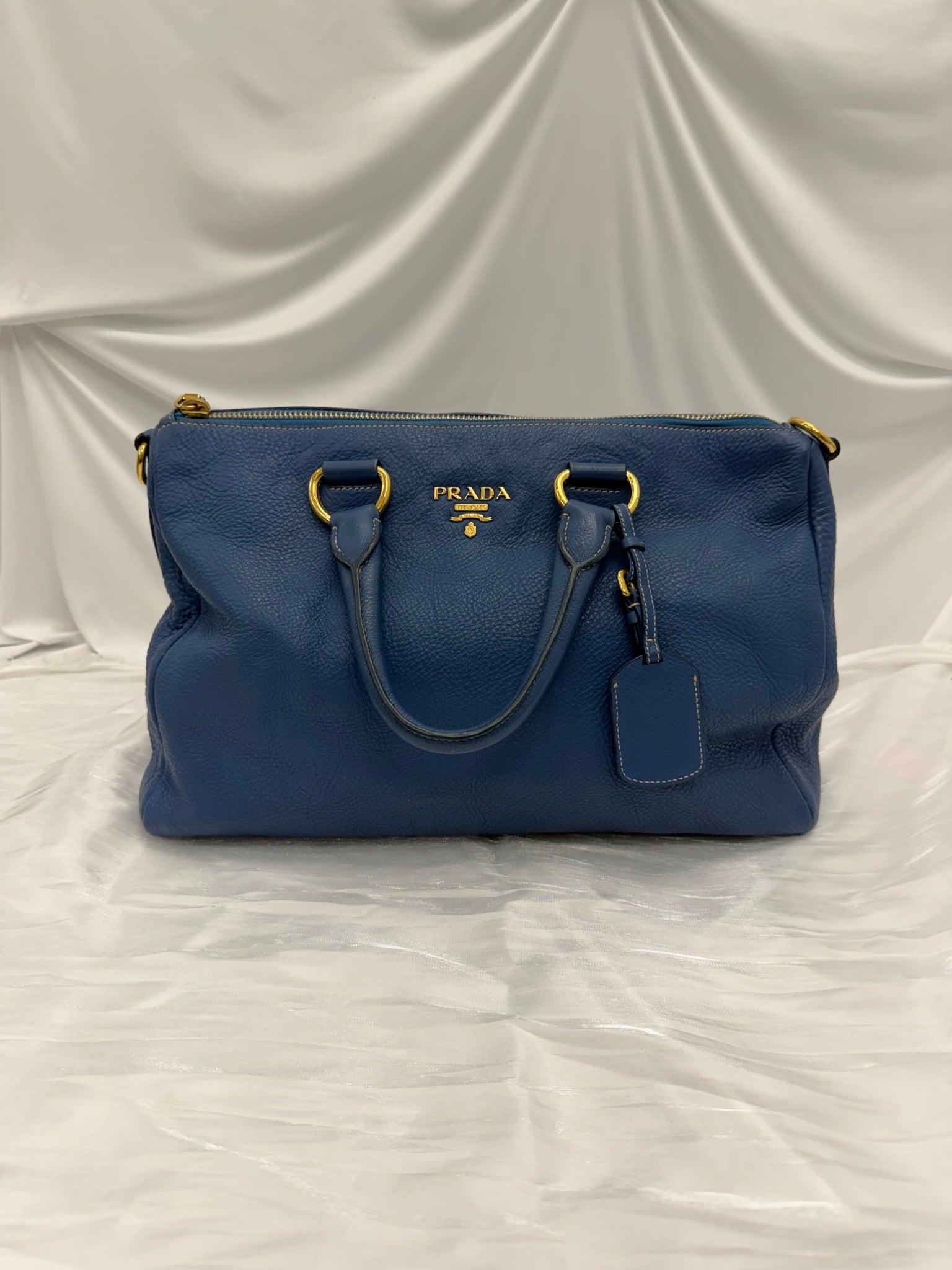 Prada Blue Leather Handbag
