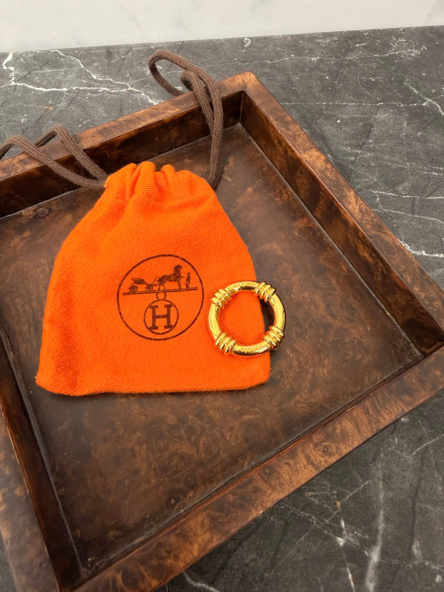 Hermes Gold Bouet Scarf Ring