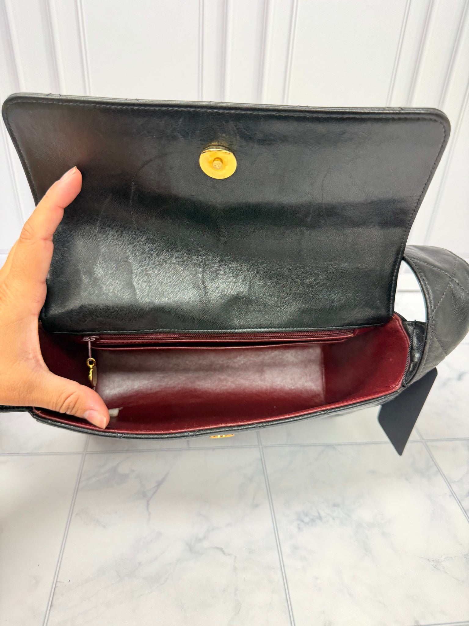 Chanel Black Lambskin Leather Crossbody