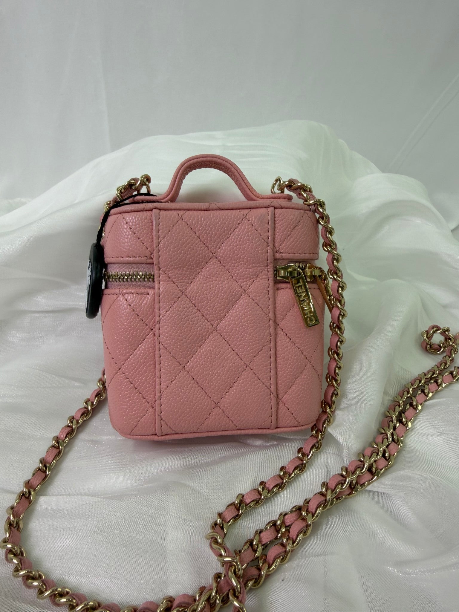 Chanel Pink Caviar Leather Mini Vanity Case