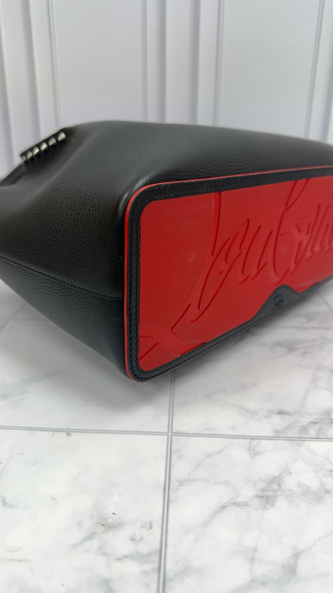 Christian Louboutin Black Leather Cabarock Tote