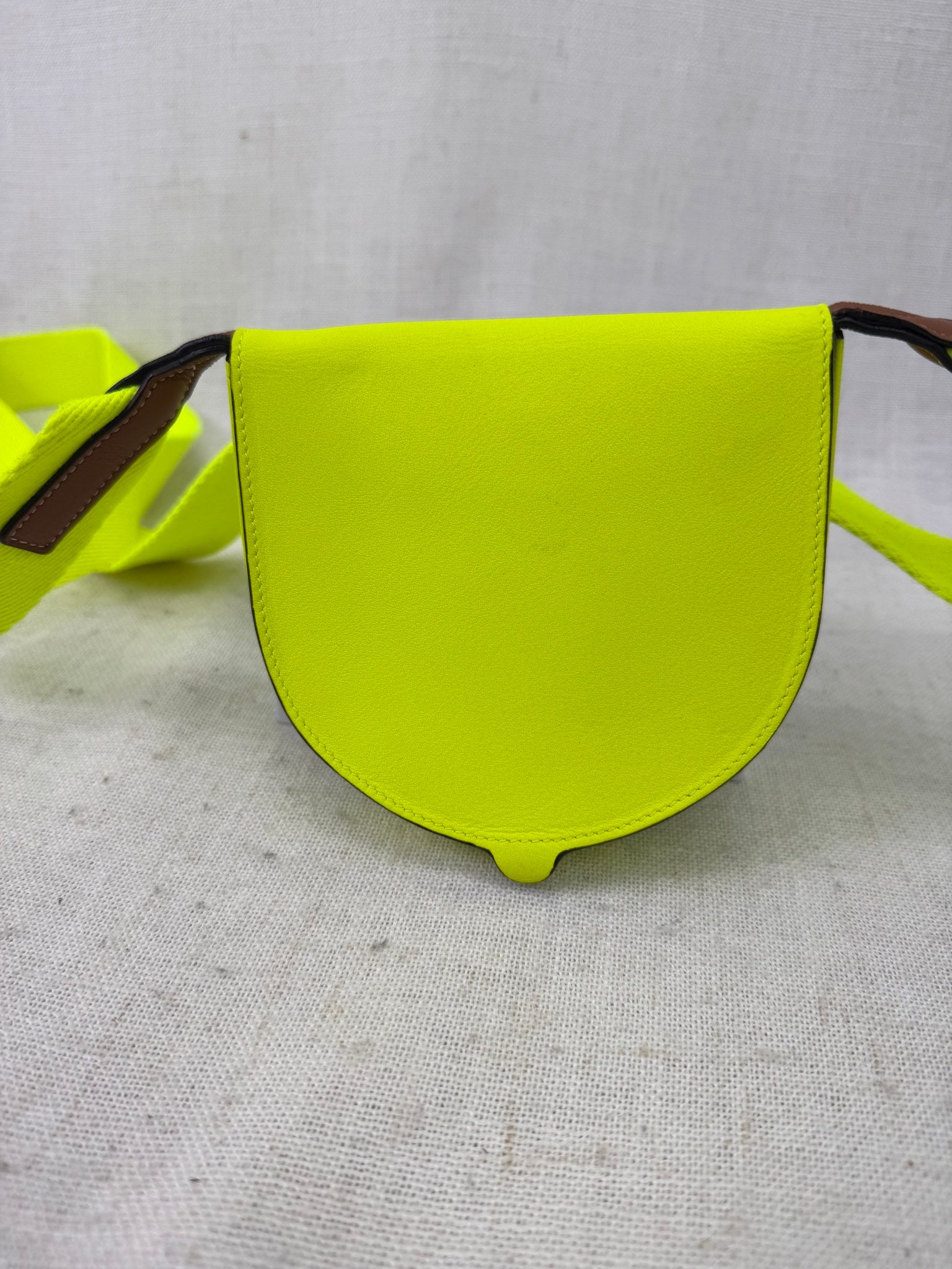 LIKE NEW- Loewe Neon Green 2020 SMiley Heel Wallet Crossbody