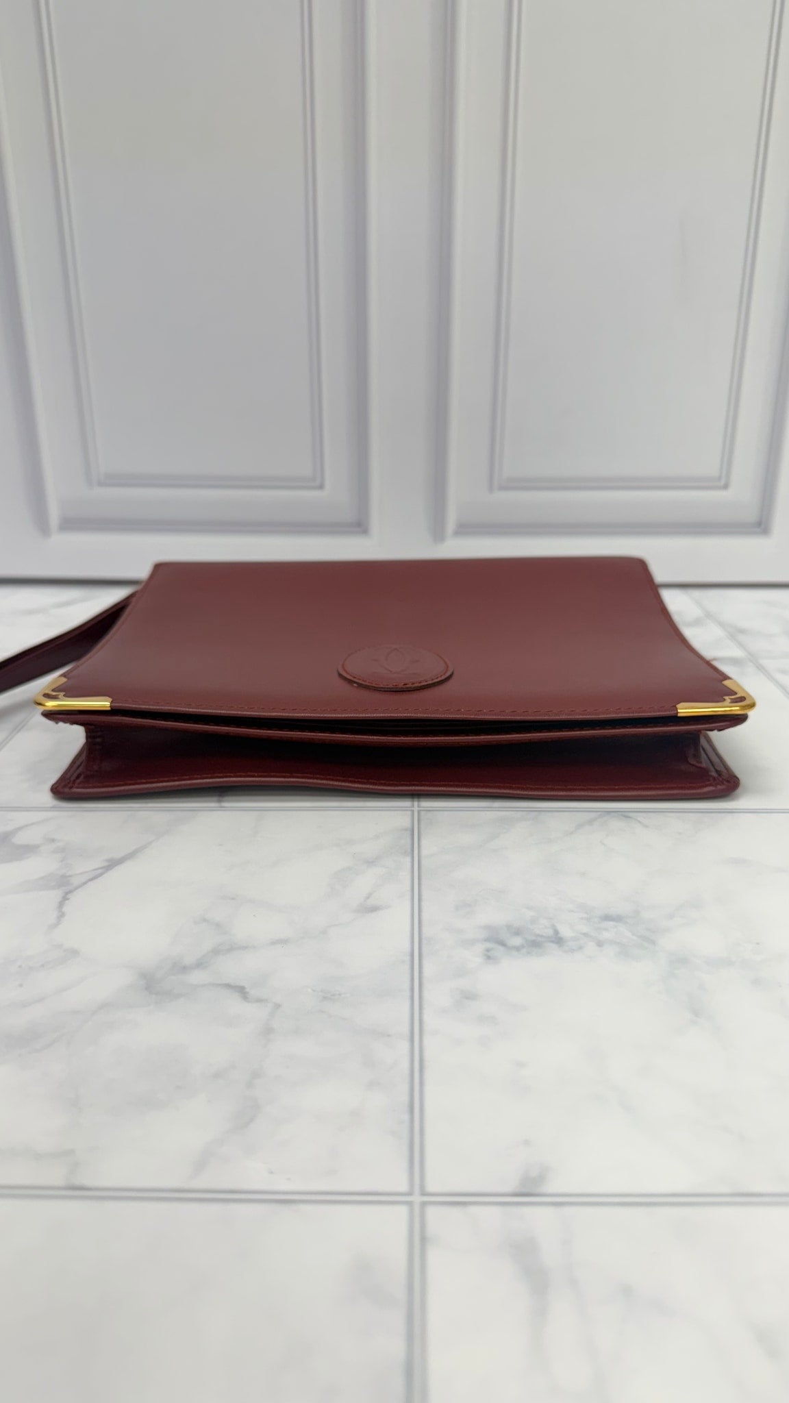 Cartier Burgundy Leather Clutch