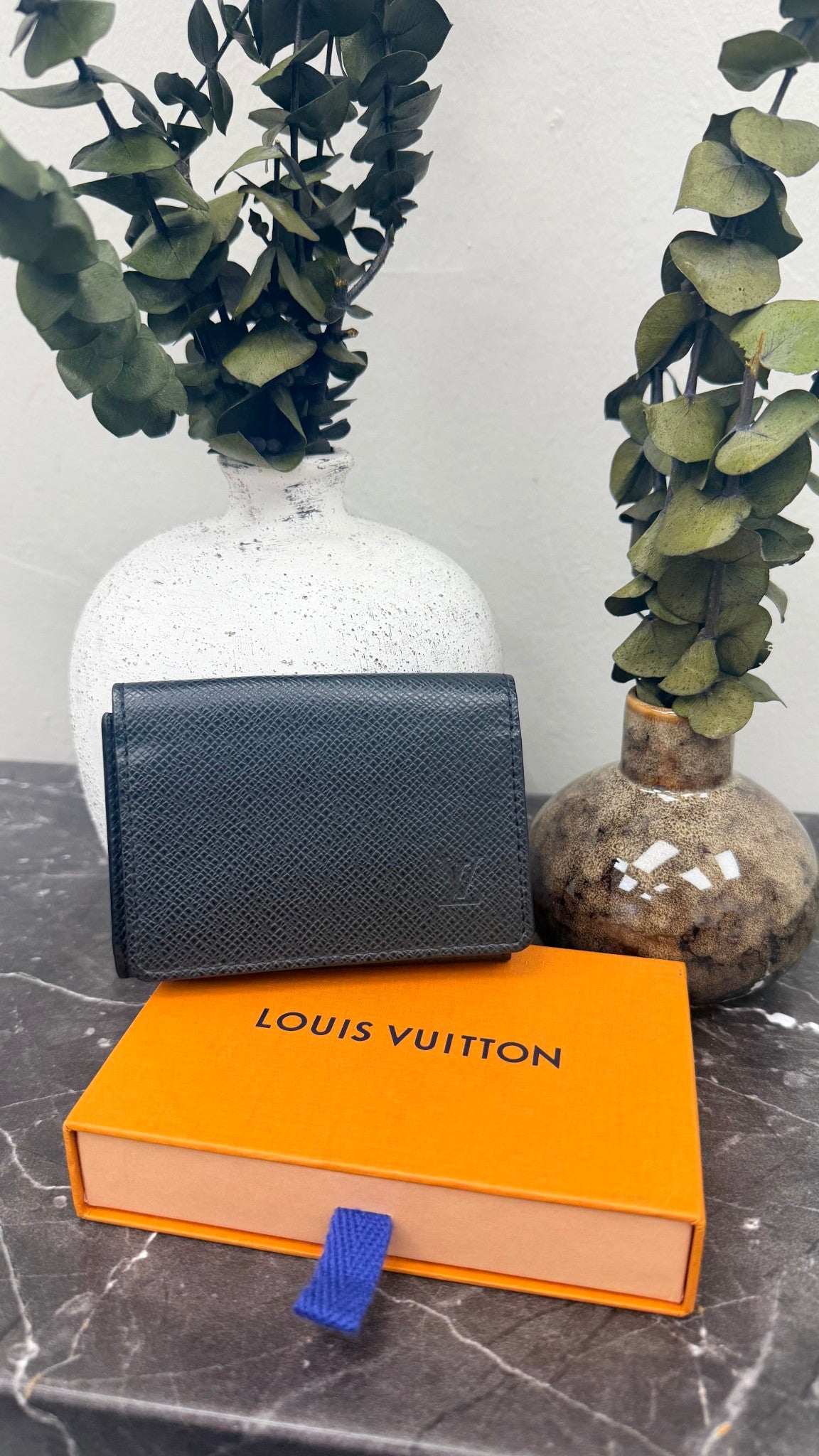 Louis Vuitton Black Taiga Leather Card Case