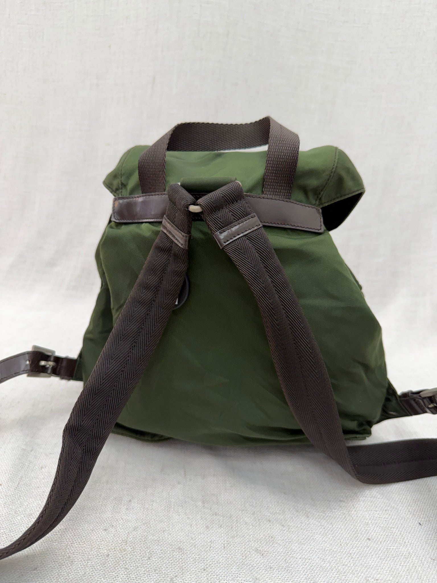 Prada Vintage Green Nylon Small Backpack