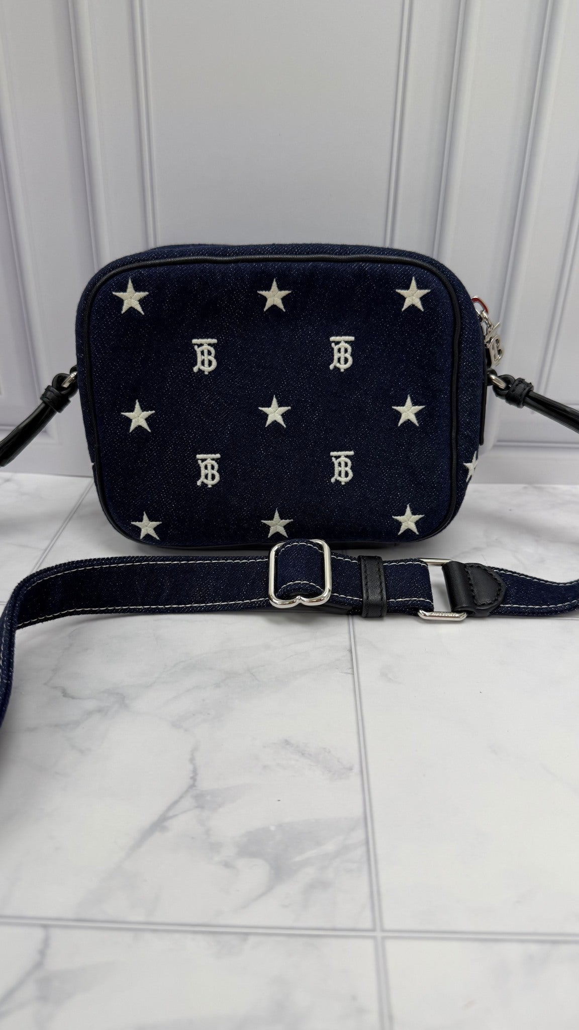 Burberry Dark Denim Star Logo Camera Bag