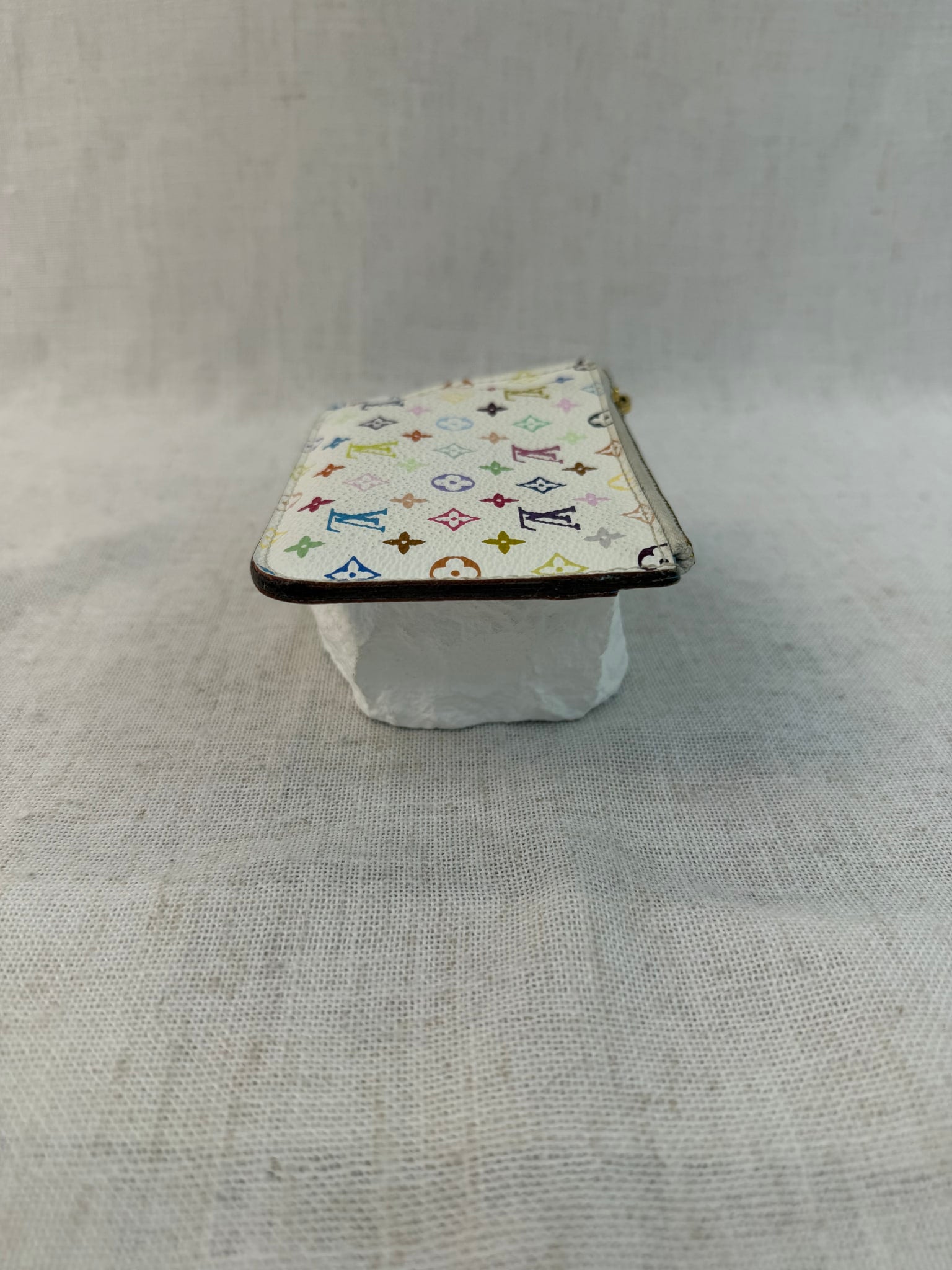 Louis Vuitton White Multicolor Pochette Cles Coin Pouch