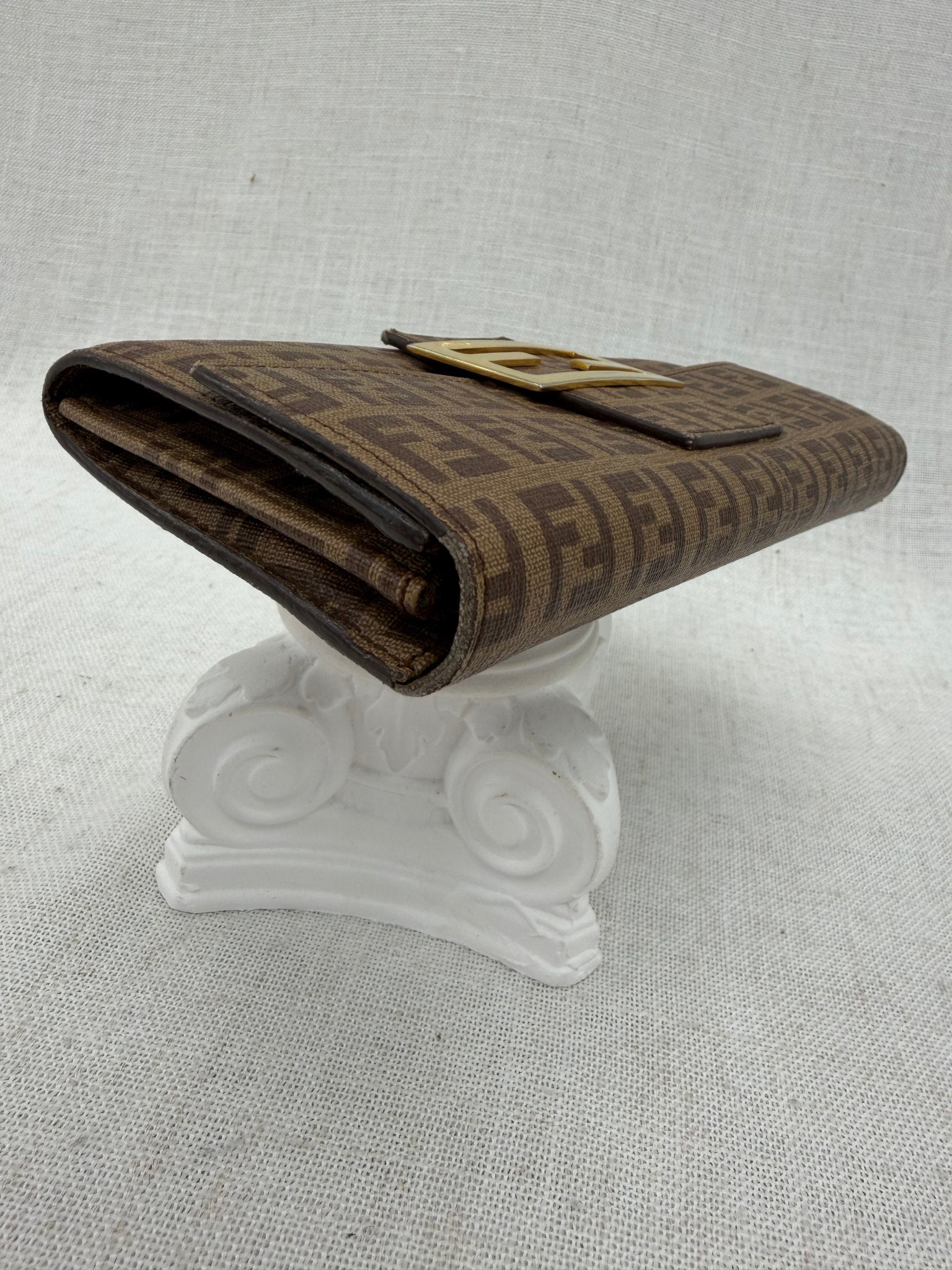 Fendi Brown Zucca Coated Canvas Long Wallet