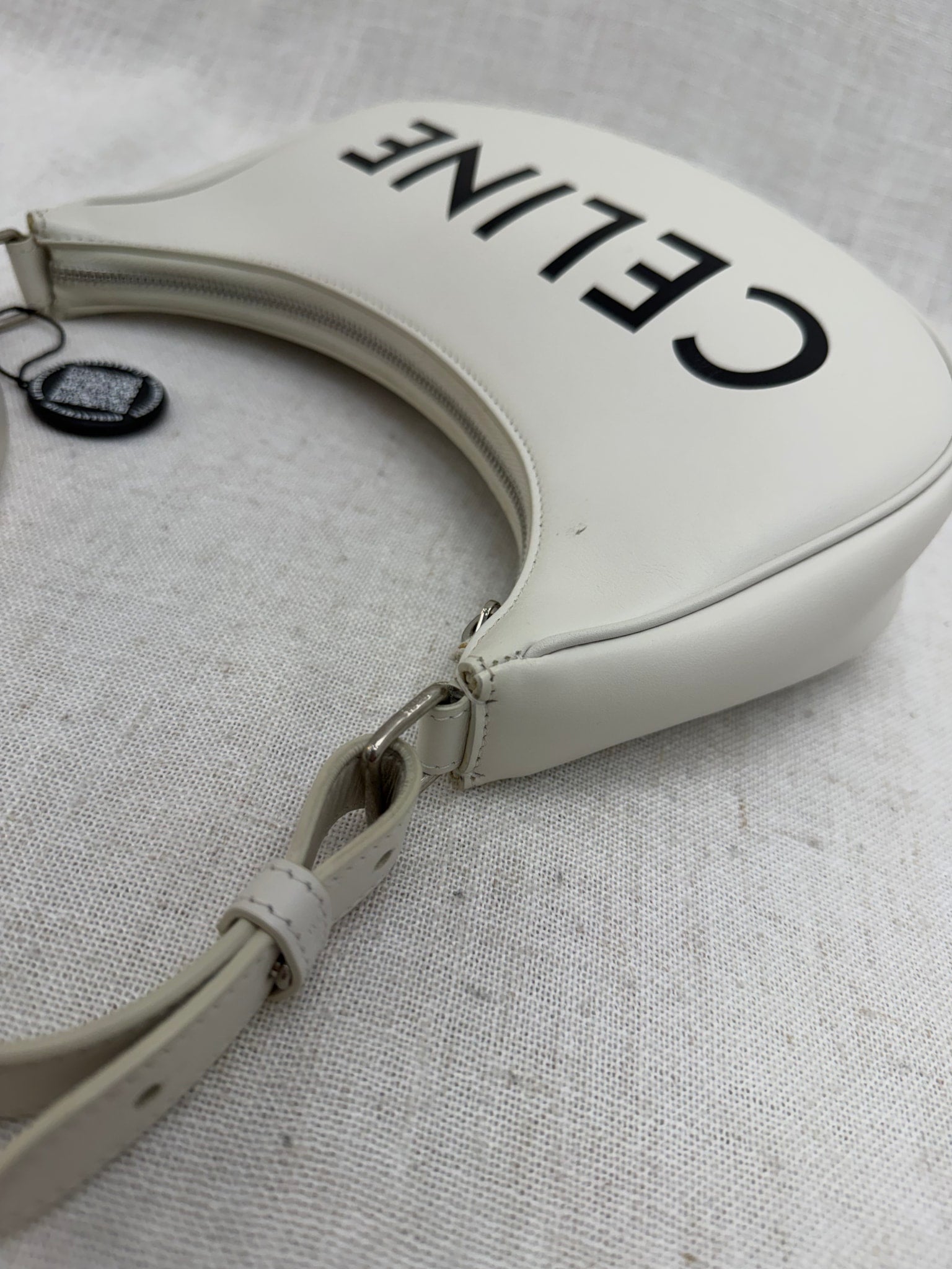 Celine White Calfskin Leather Ava Hobo Bag