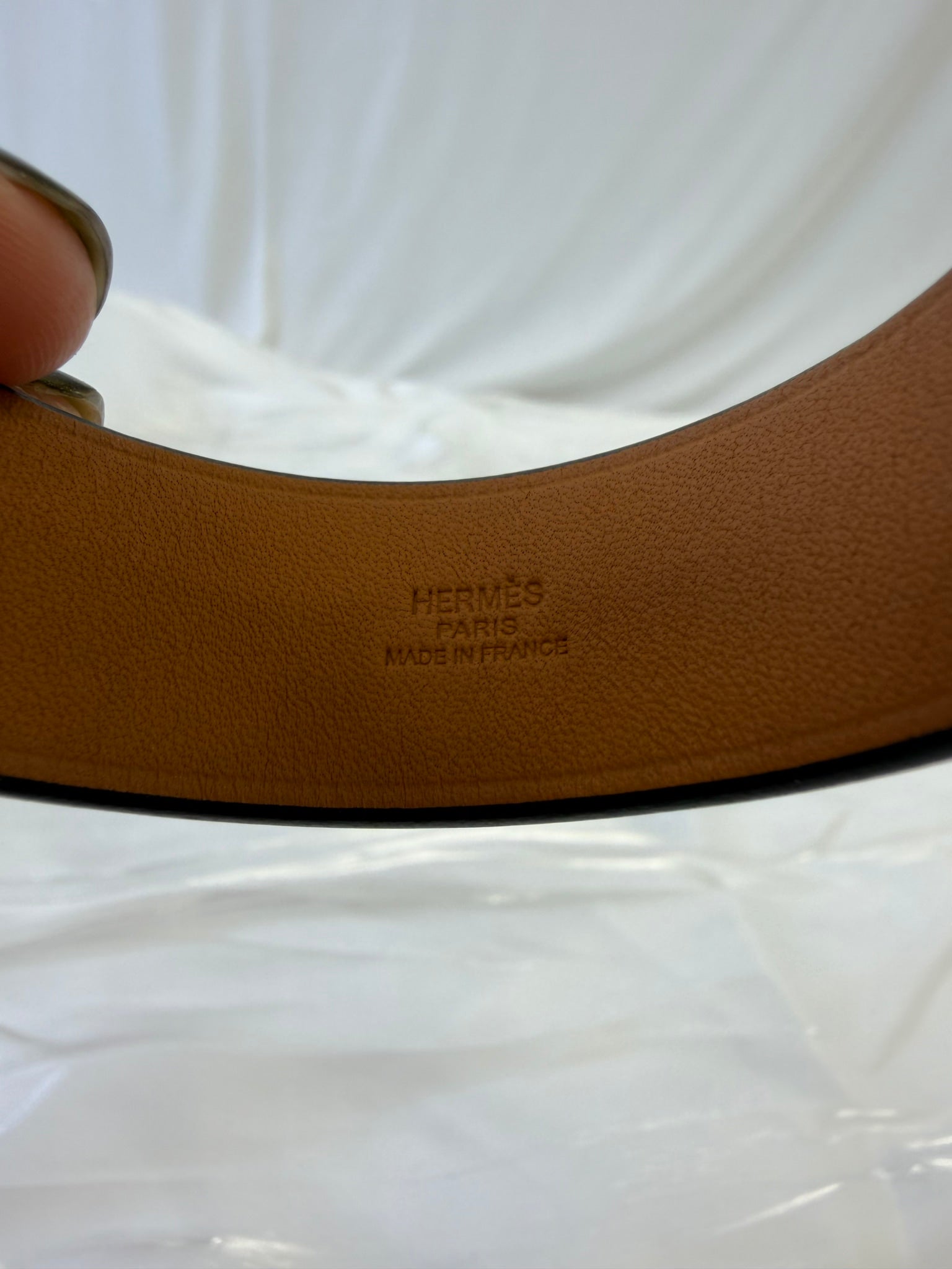 Hermes Black Calfskin Tad Manchette Bracelet