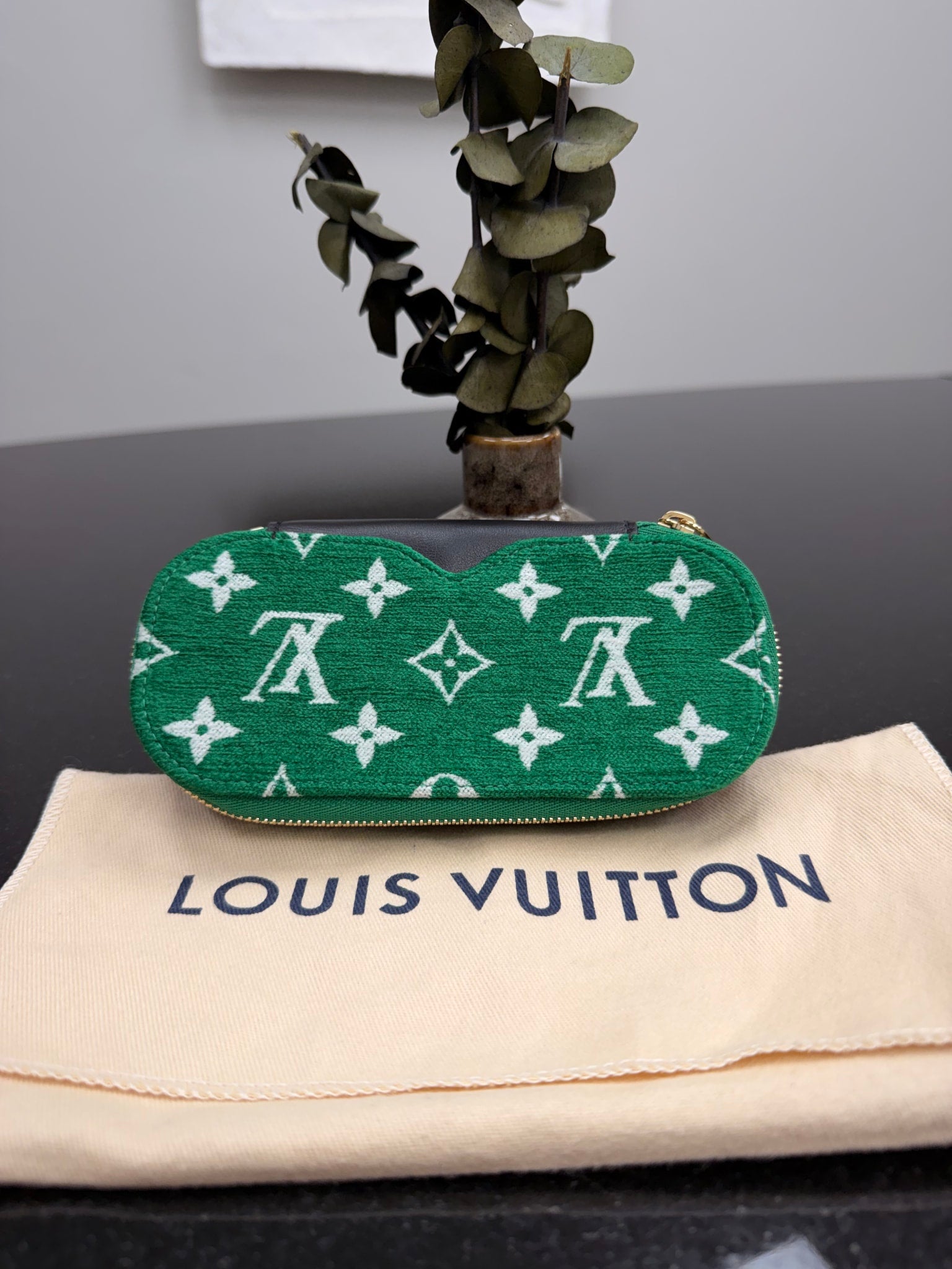 Louis Vuitton Green Match Collection Glasses Case