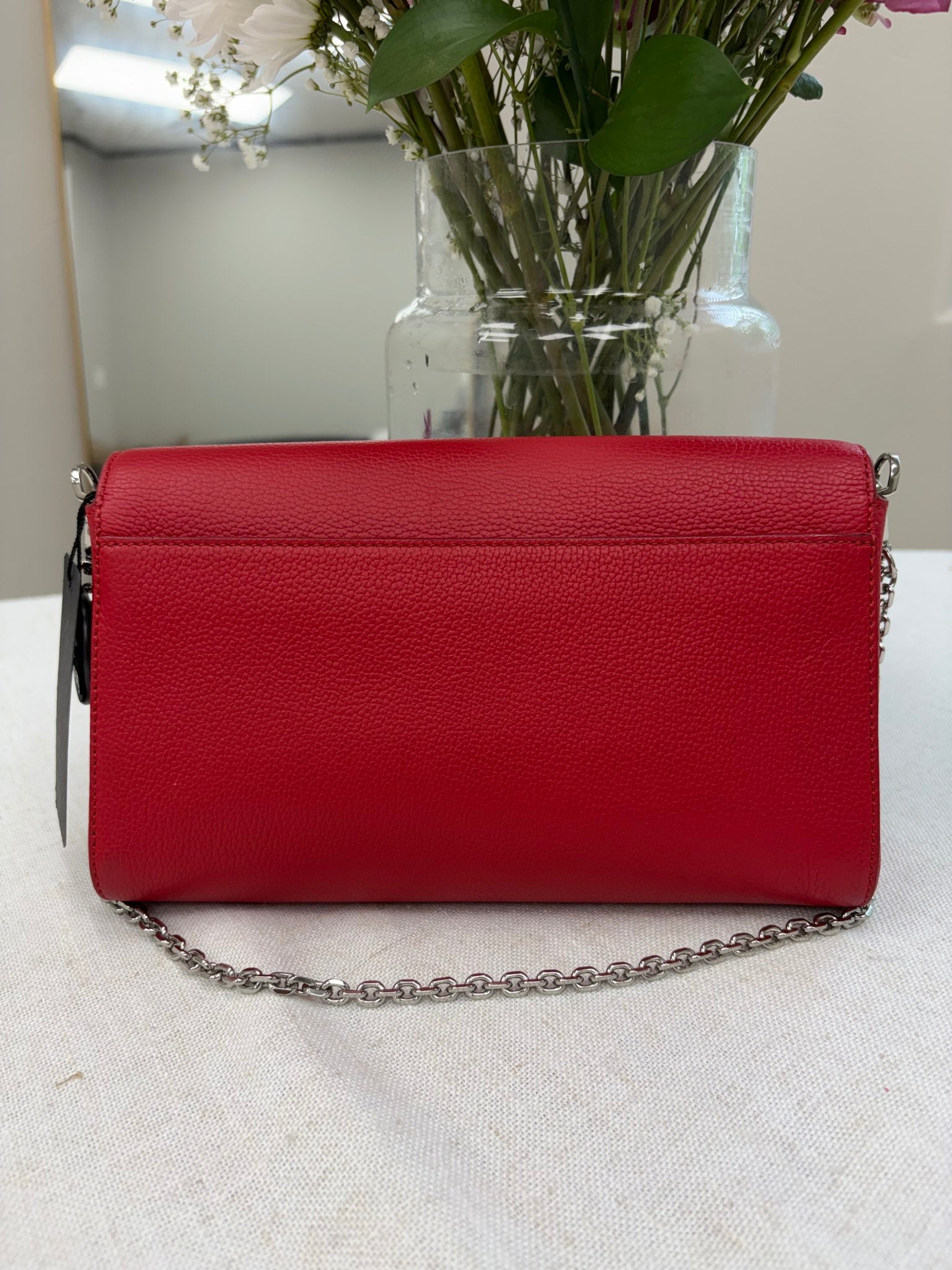 MCM Red Leather Millie Crossbody Bag
